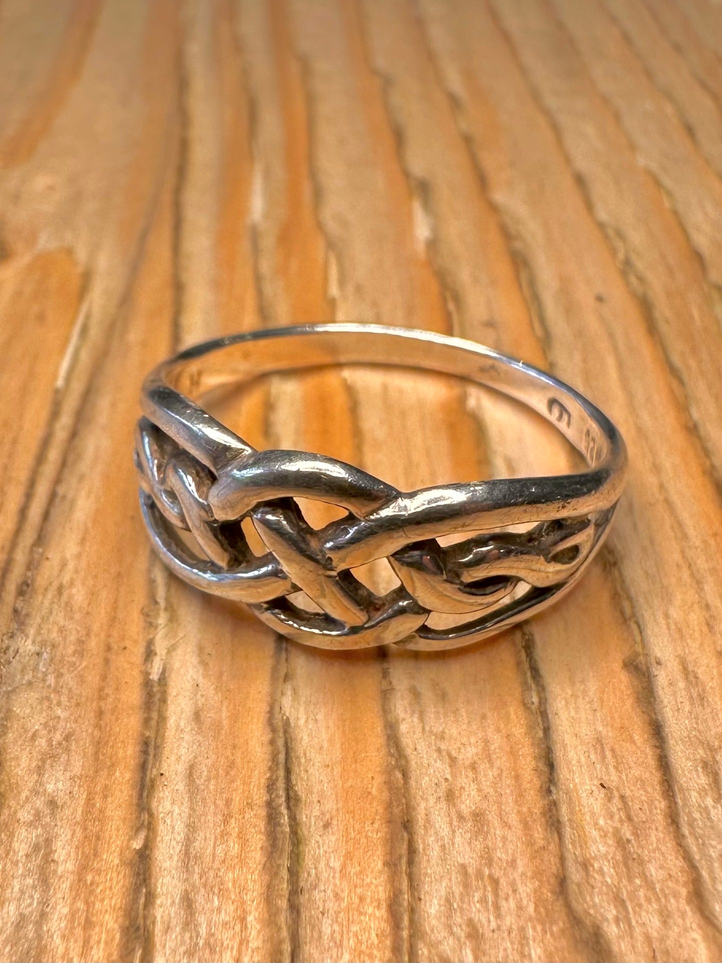 Vintage Celtic Knot 925 Sterling Silver Size Q Ring