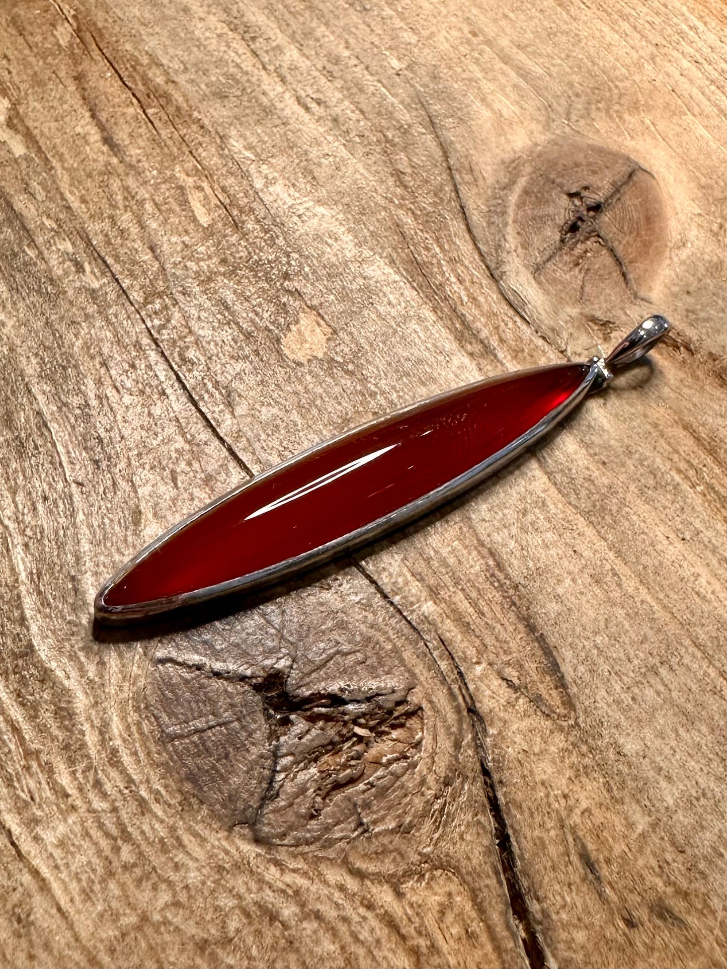 Modern Carnelian 925 Silver Pendant