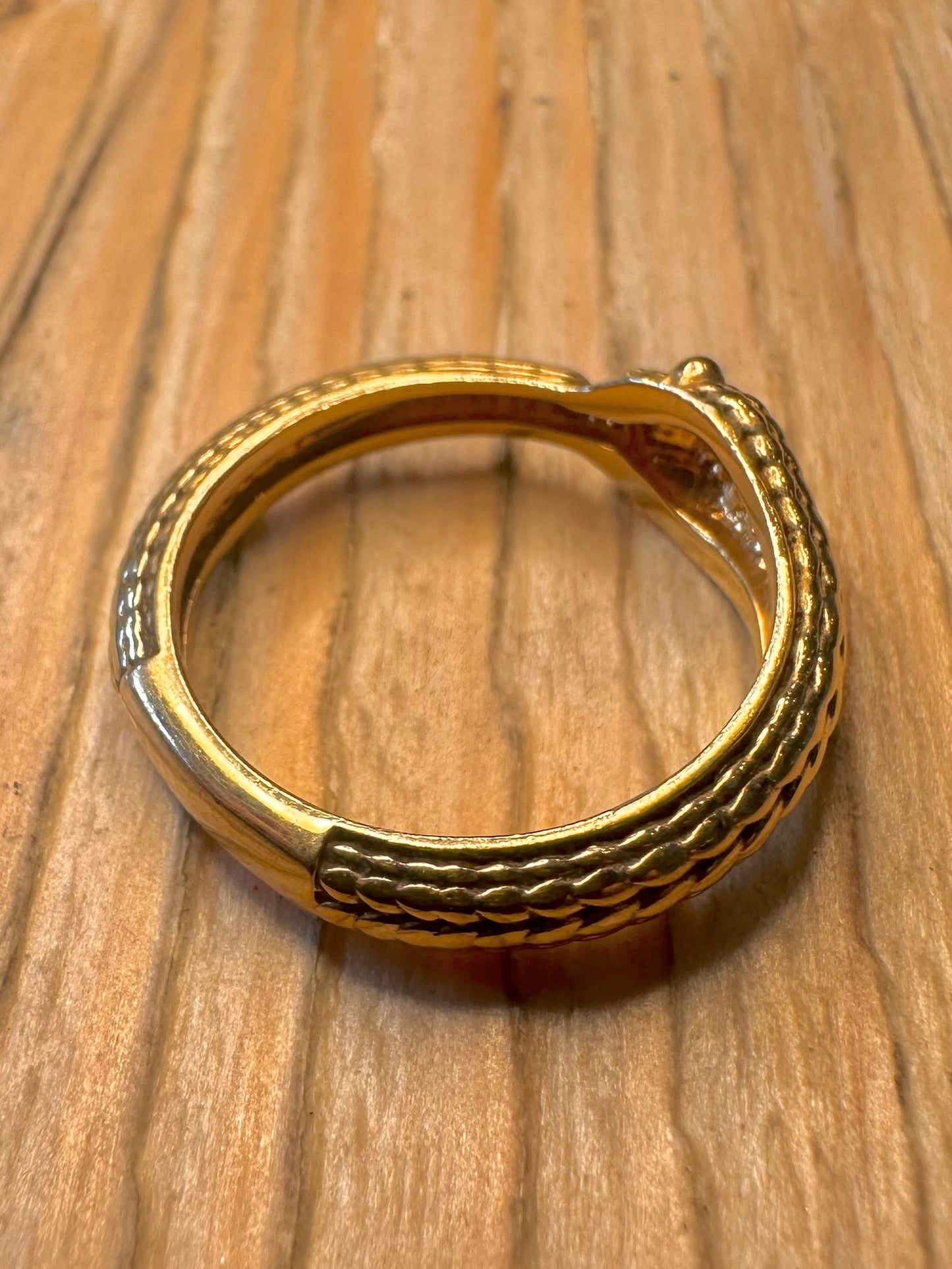 Vintage Snake Gold on 925 Sterling Silver Size P1/2 Ring
