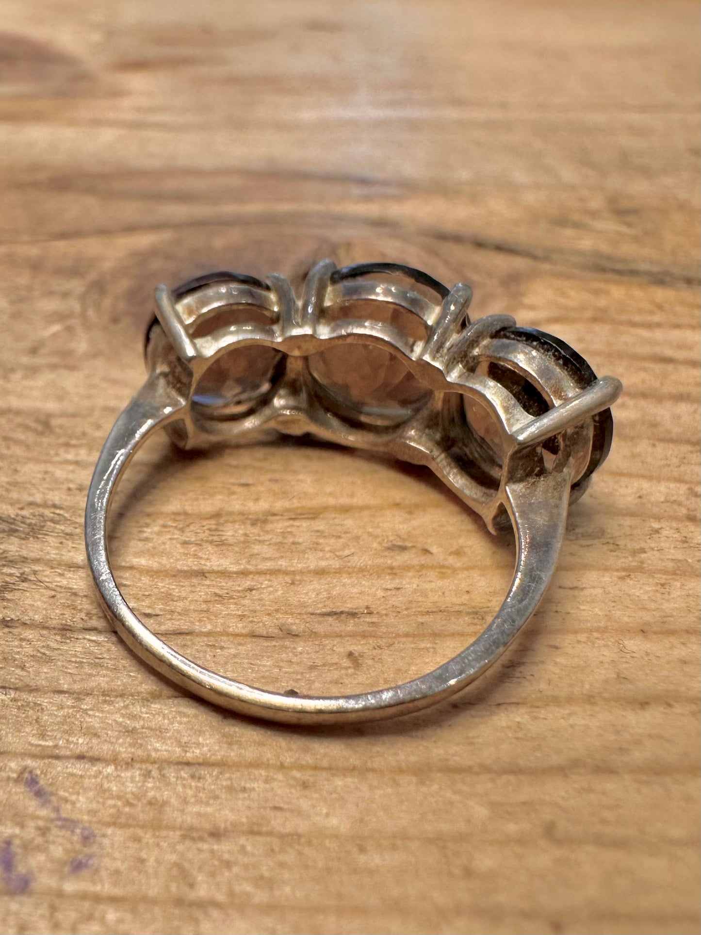 Vintage Smokey Quarts 925 Silver Size N Ring