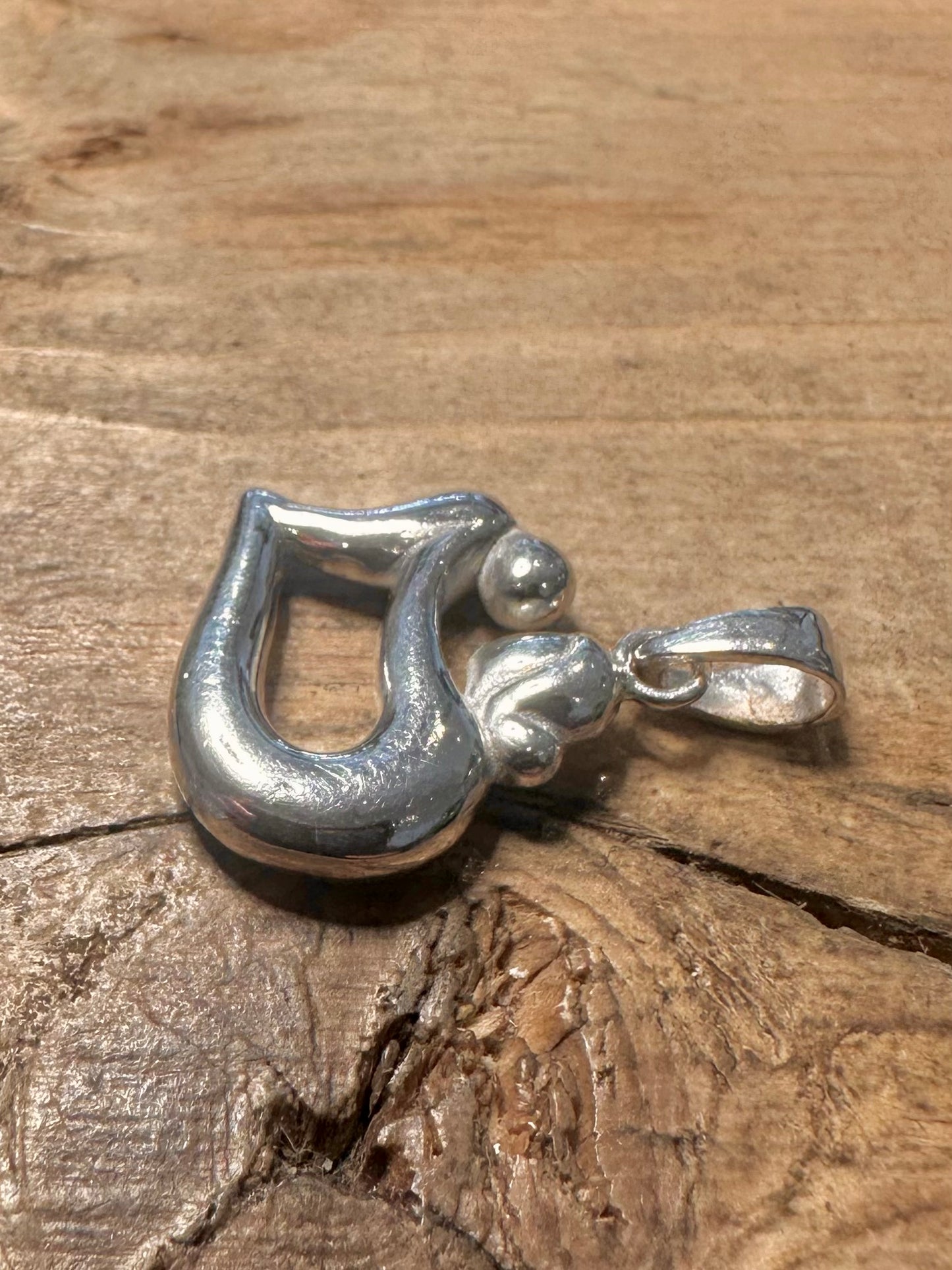 Abstract Mother and Child 925 Silver Pendant