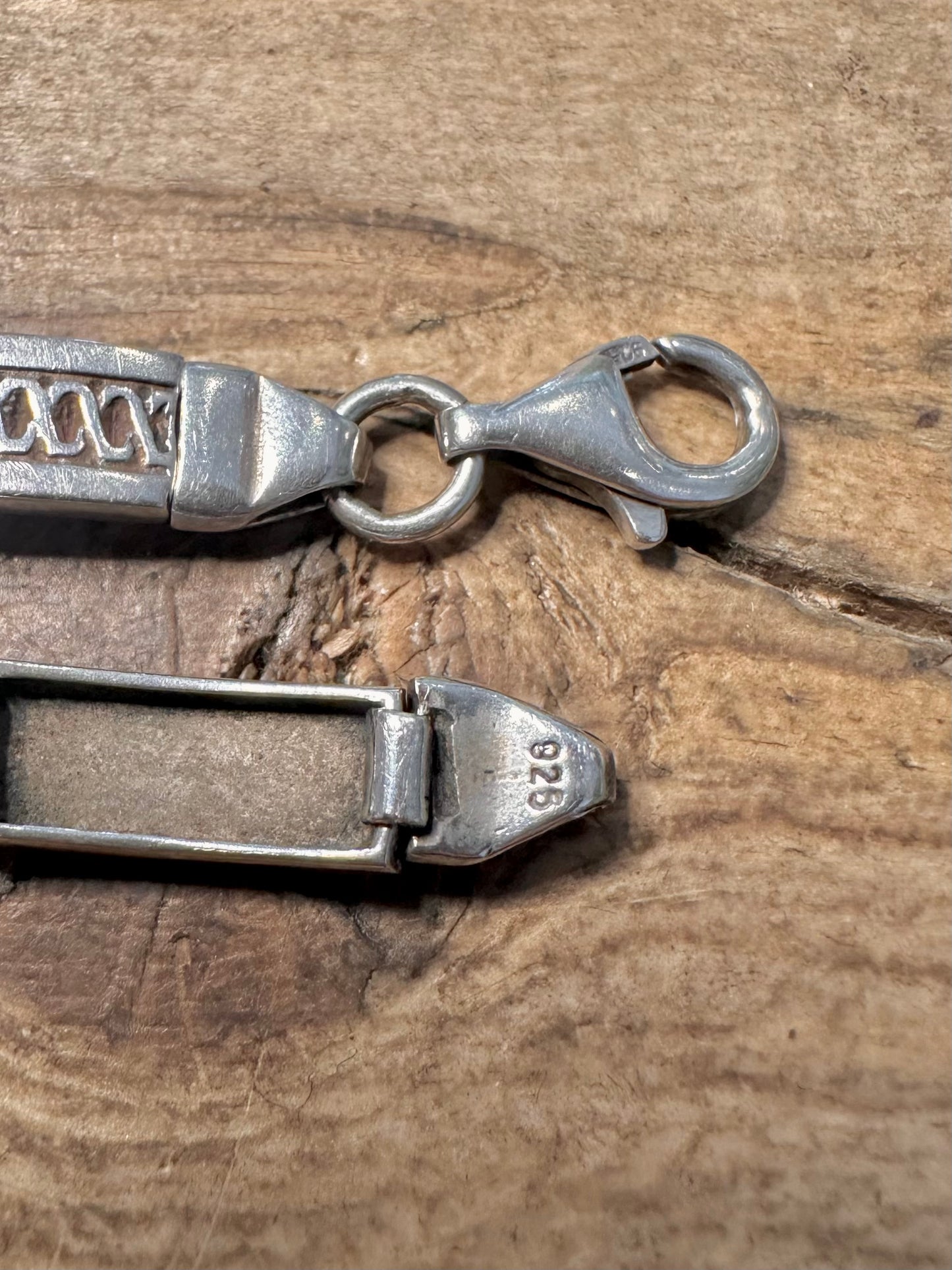 Vintage Tribal Bar 925 Silver 7.5 inch Bracelet