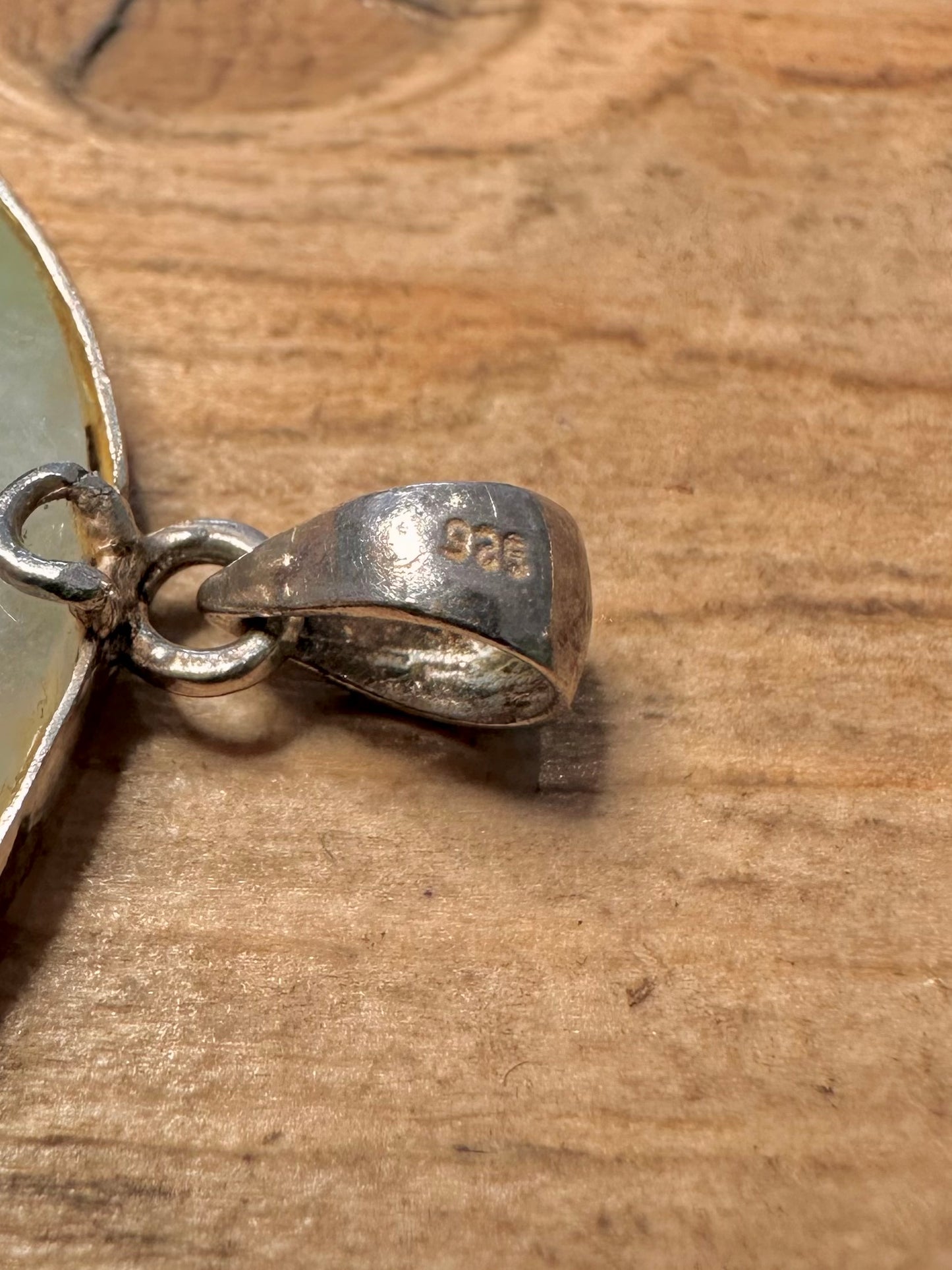 Vintage Jade Dragon 925 Silver Pendant