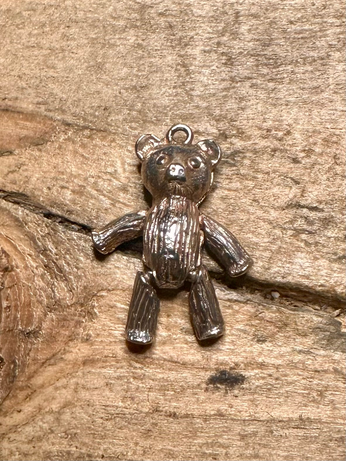 Vintage Articulated Teddy Bear 925 Silver Pendant