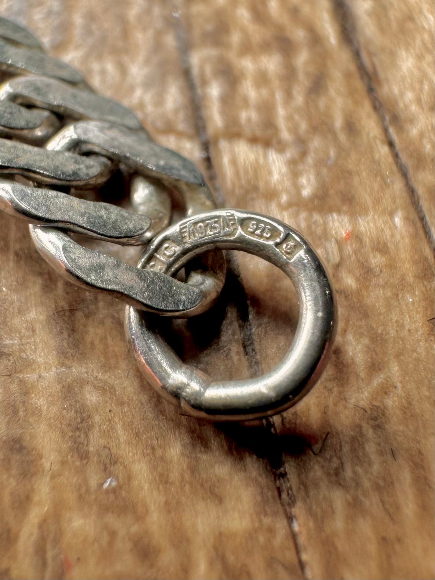 Vintage Singapore Link 925 Sterling Silver 21 inch Necklace