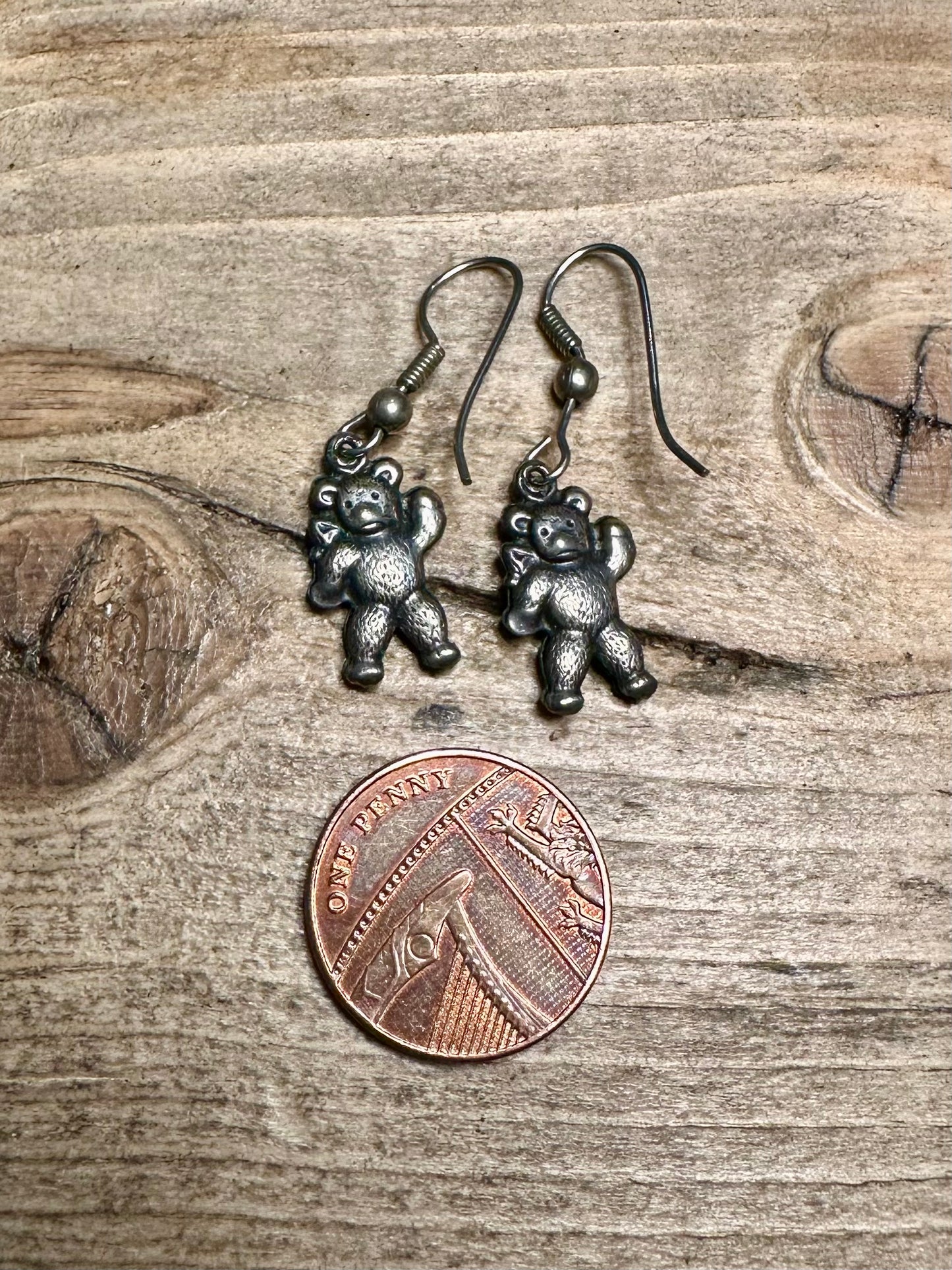 Vintage Teddy Bear 925 Silver Earring