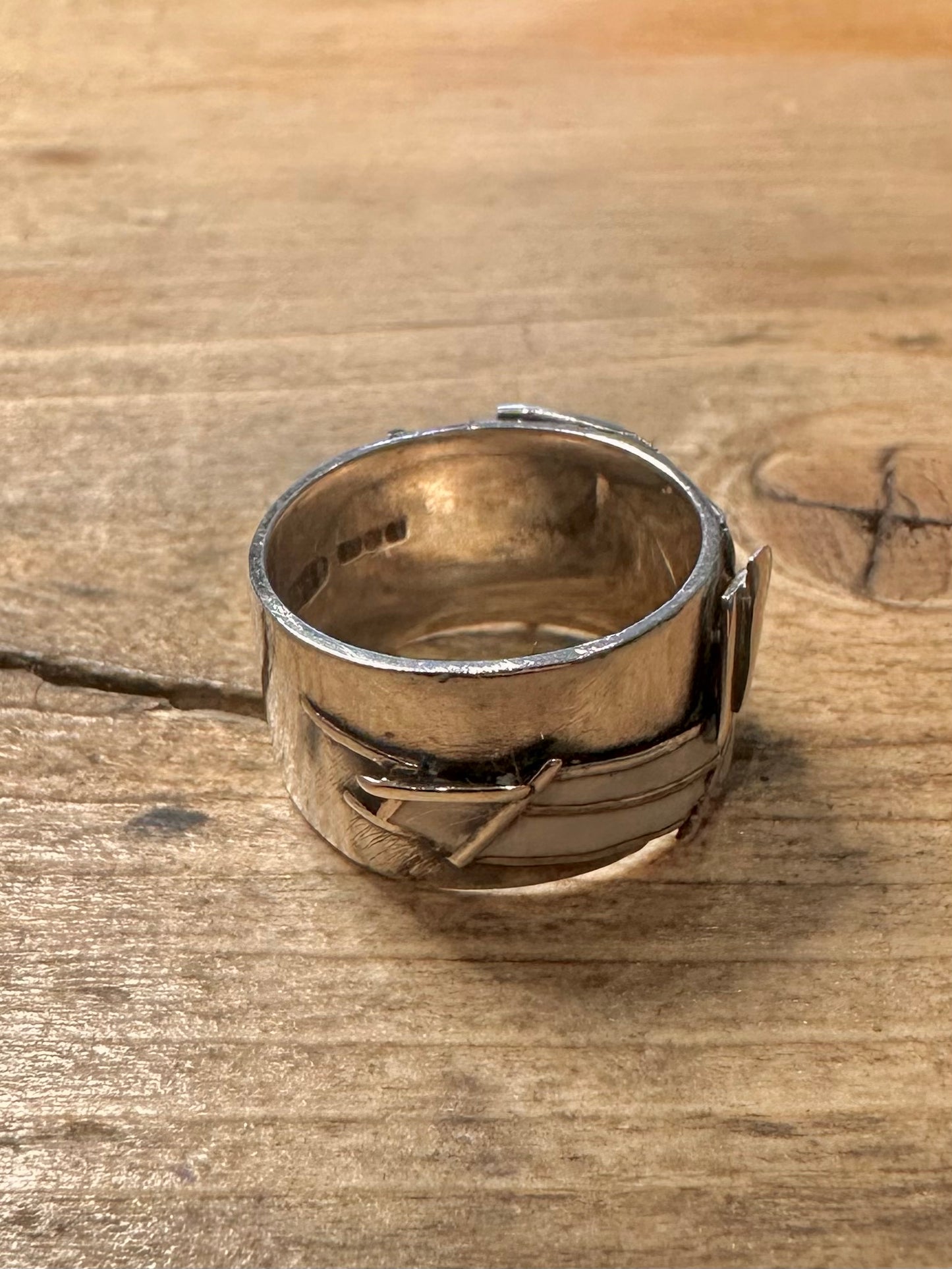 Vintage Abstract 1985 White Enamel 925 Silver Size N Ring