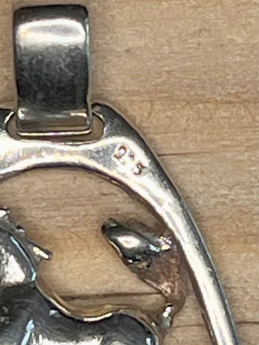 Horse in Ridding Stirrup 925 Sterling Silver Pendant