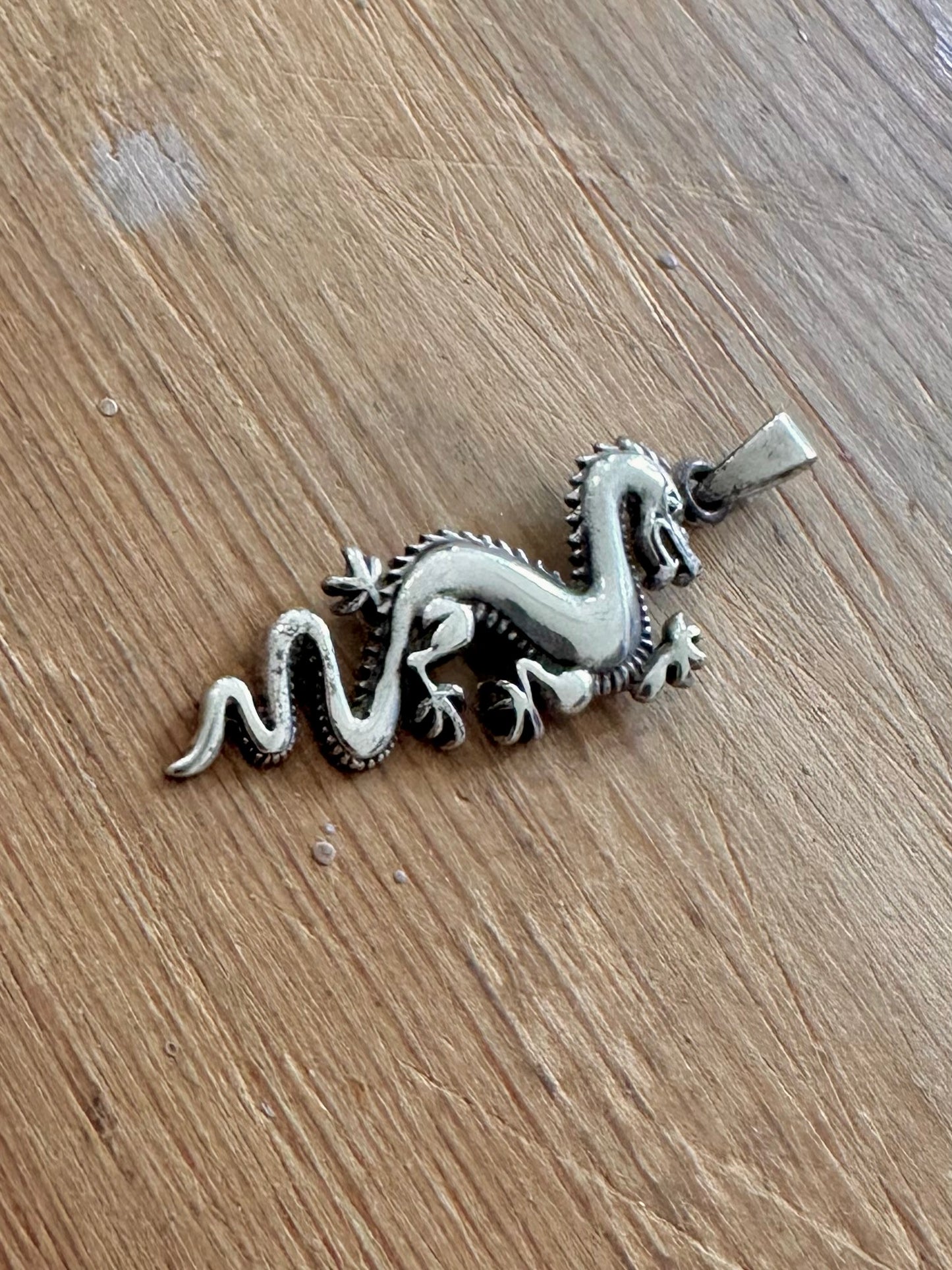 Vintage Dragon 925 Silver Pendant