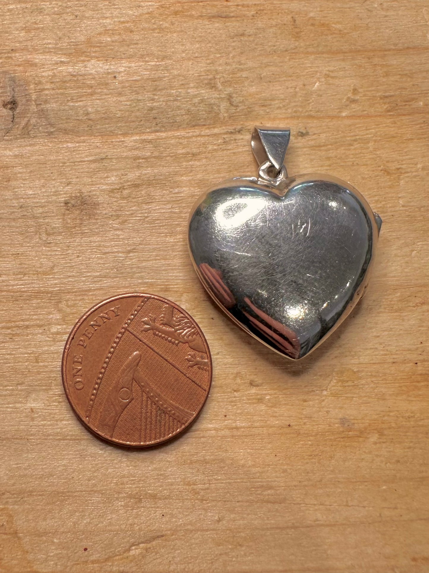 Vintage Engraved Heart Locket 925 Silver Pendant