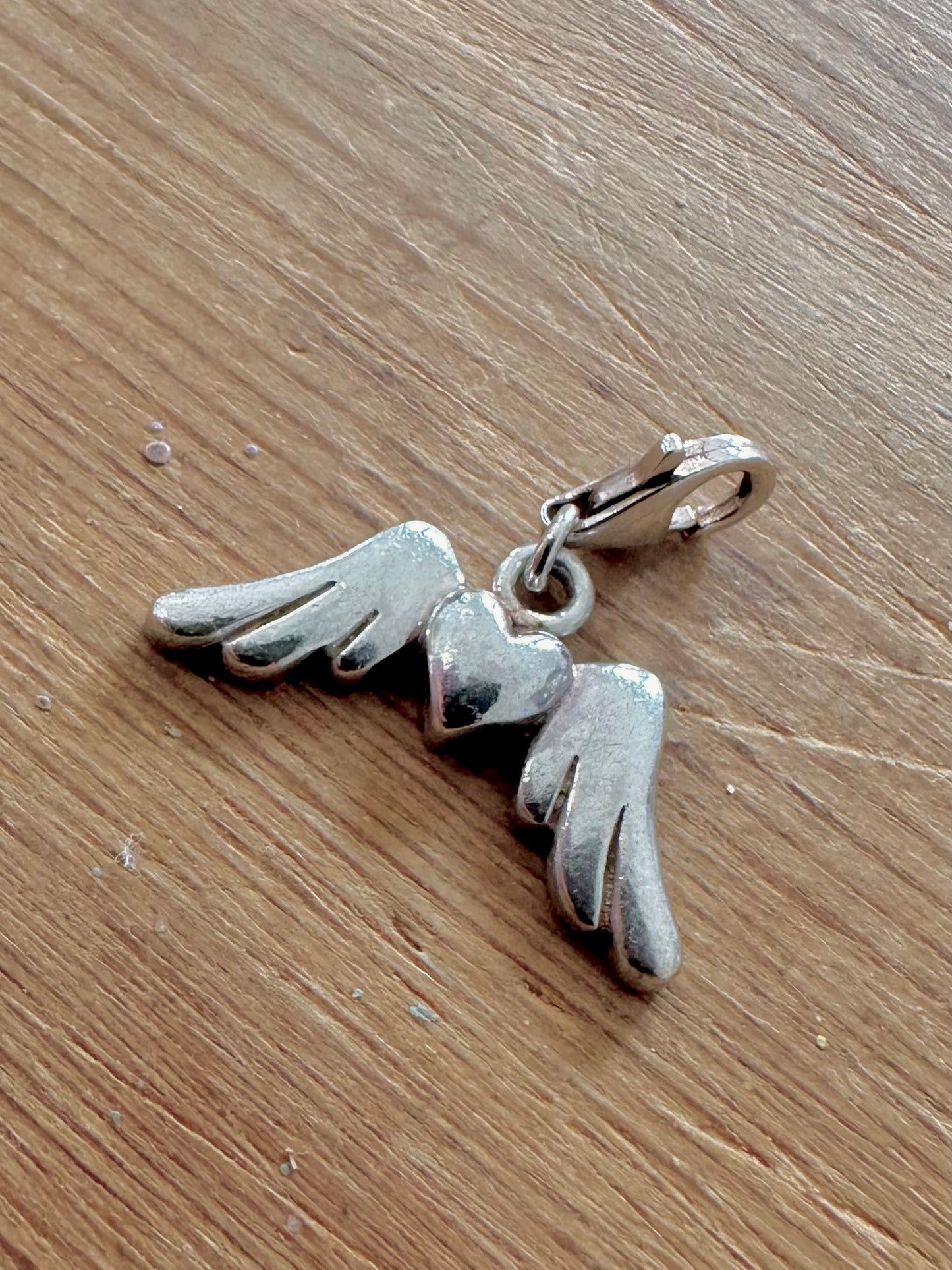Modern Heart and Wings 925 Silver Pendant