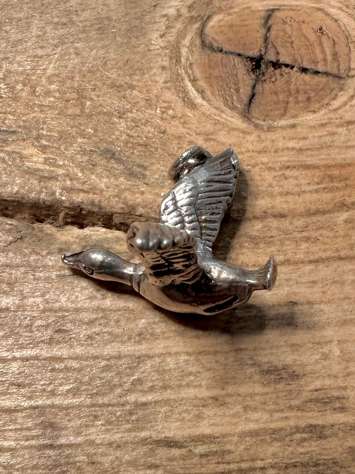 Vintage Flying Goose 925 Silver Charm Pendant