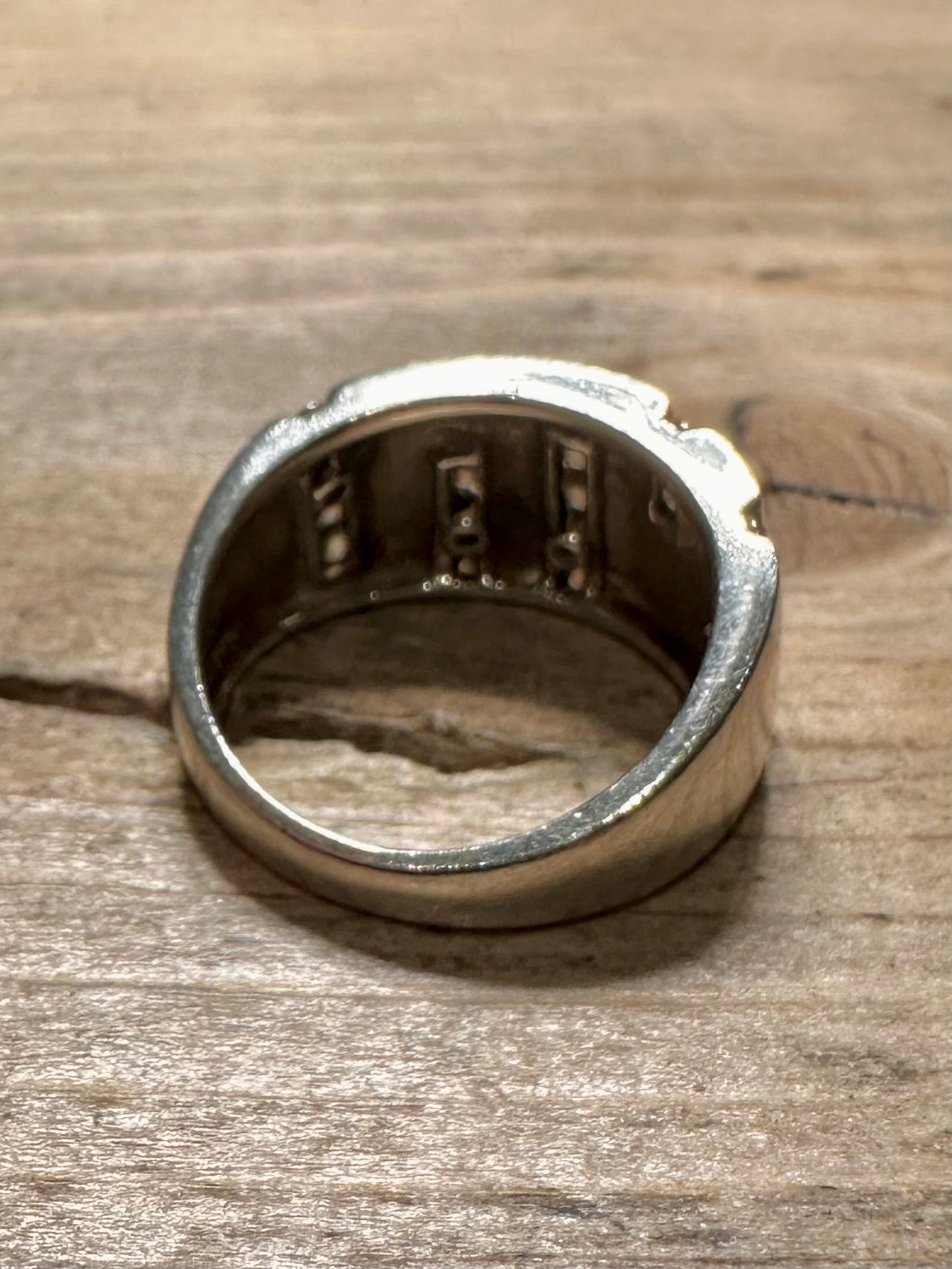 Abstract CZ Stone 925 Silver Size O Ring