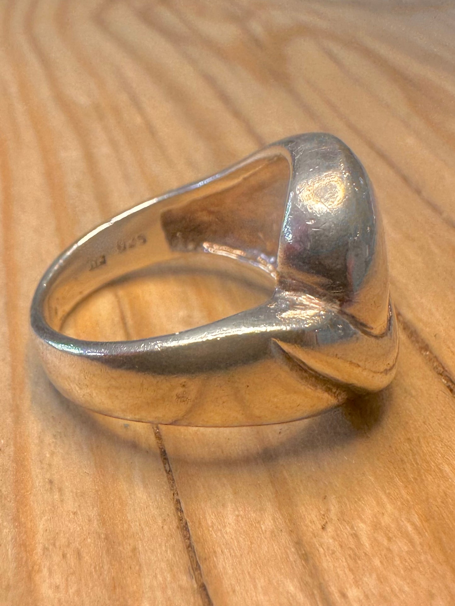 Vintage 1991 Chunky Abstract 925 Silver Size O1/2 Ring