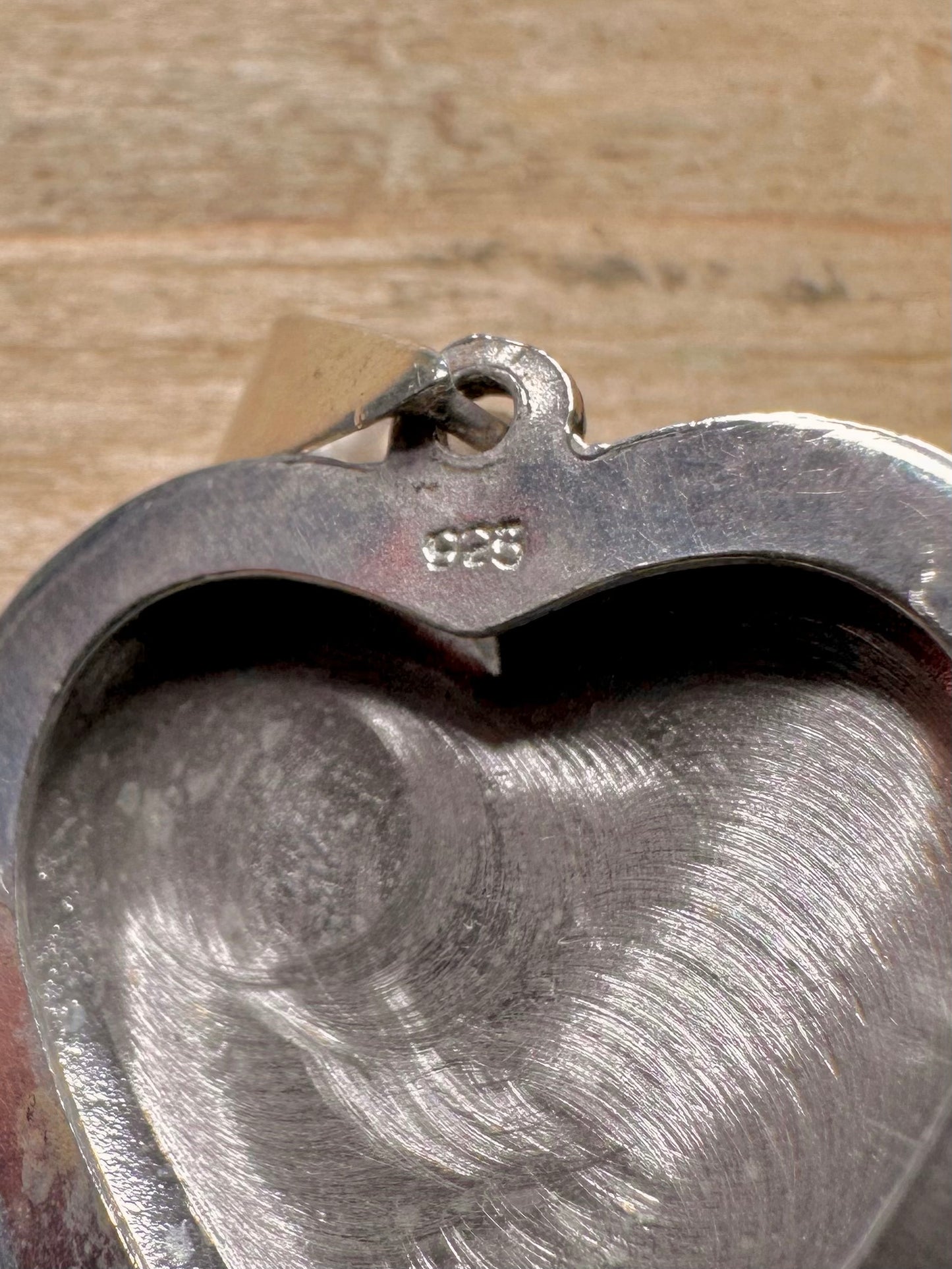 Vintage Engraved Heart Locket 925 Silver Pendant