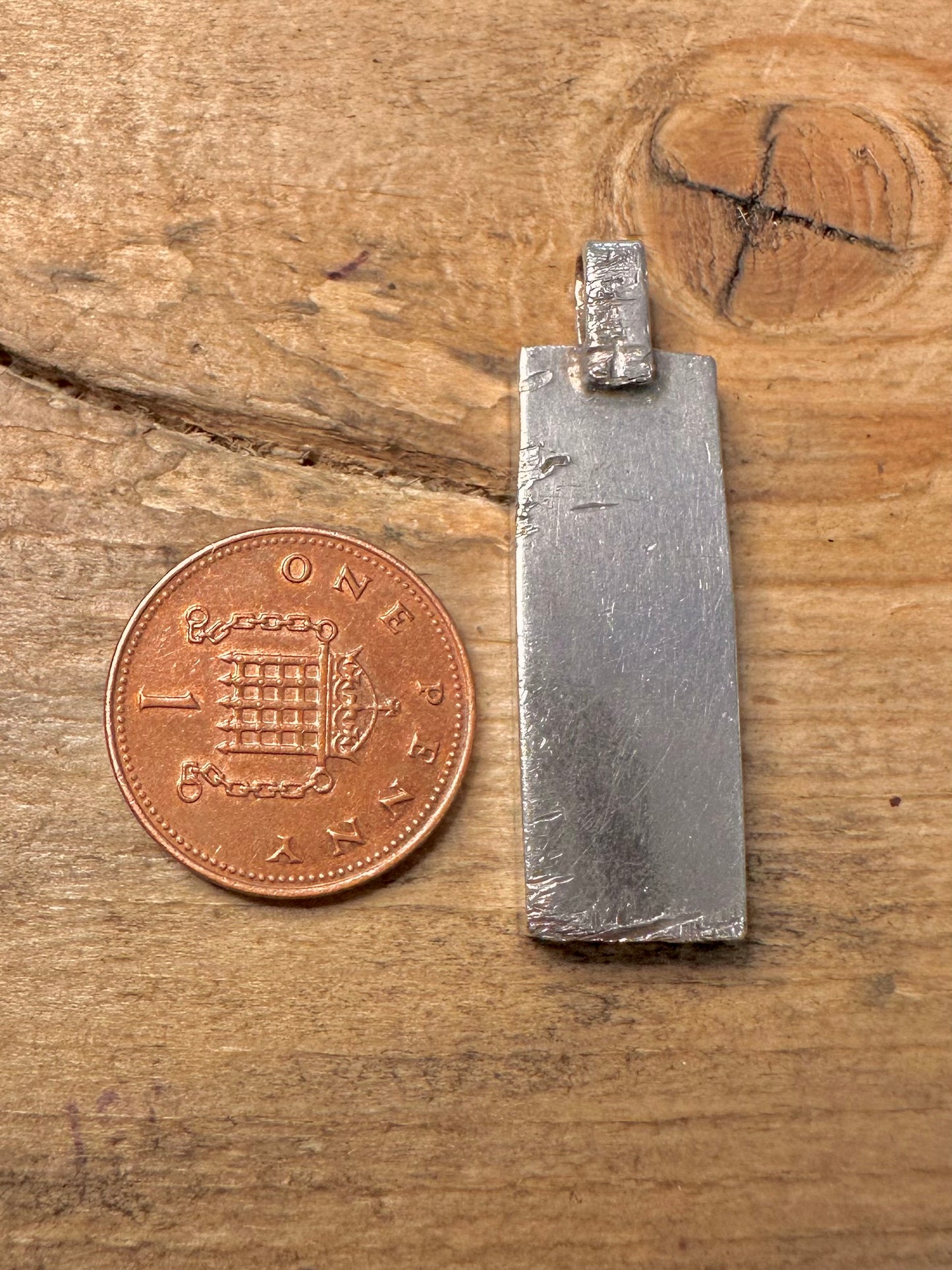 Vintage 1977 Ingot 925 Silver Pendant