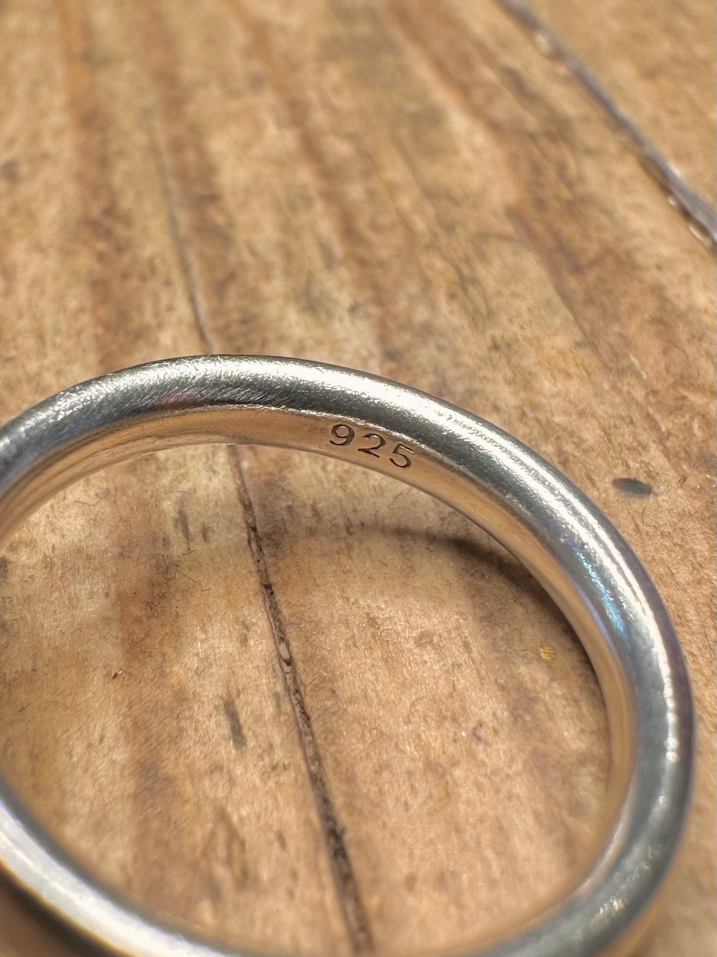 Abstrakter Blumen-Ring aus 925er Sterlingsilber, Größe J