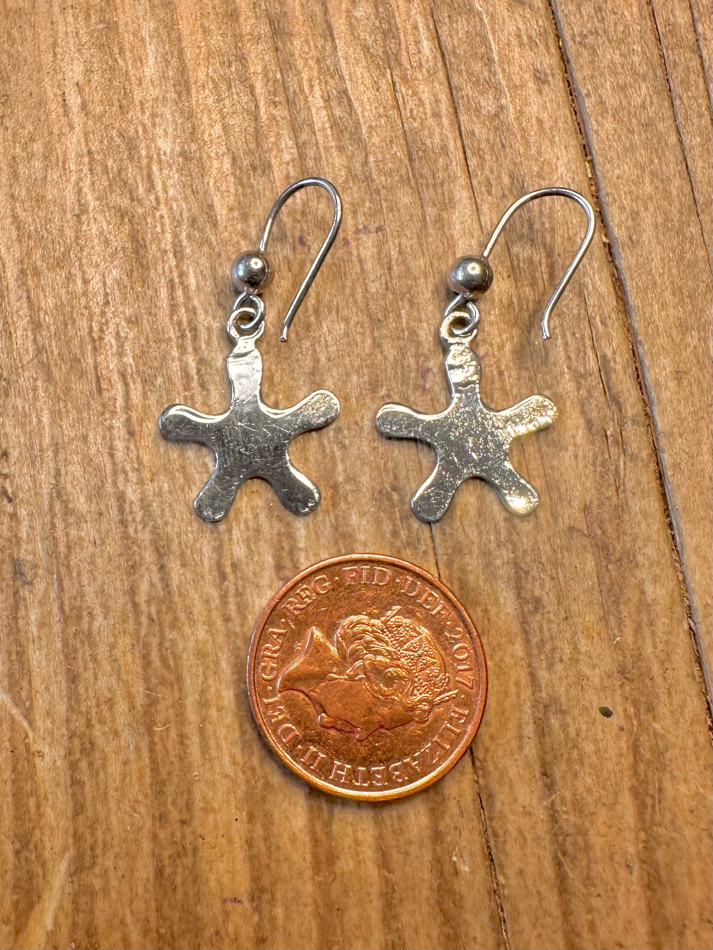 Abstract Star 925 Sterling Silver Earrings