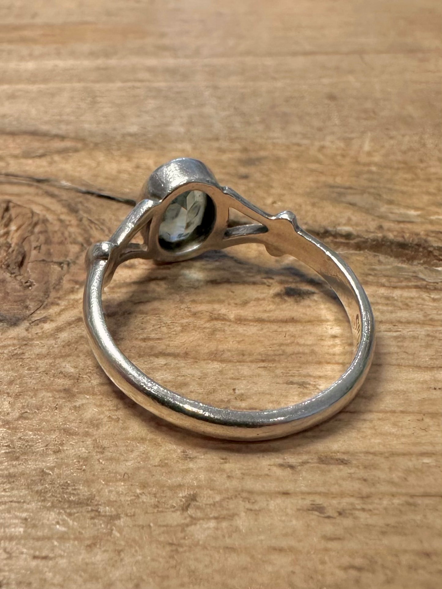 Vintage Blue Topaz 925 Silver Size P Ring