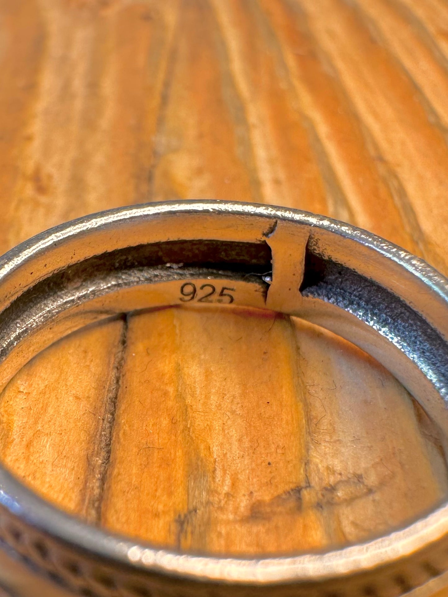 Band Twisted Rope Edge 925 Sterling Silver Size Q Ring