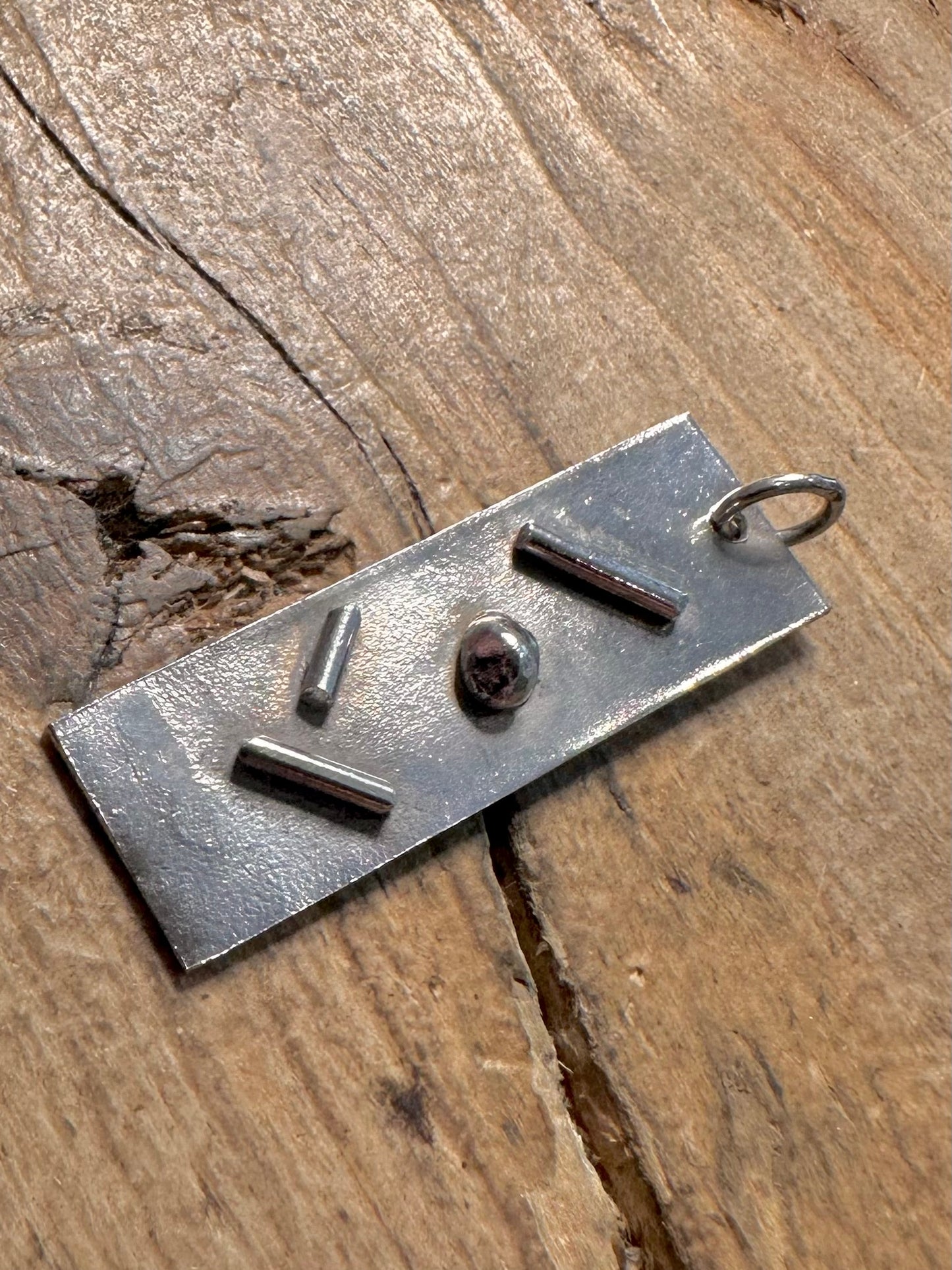 Abstract 1978 Bar 925 Silver Pendant