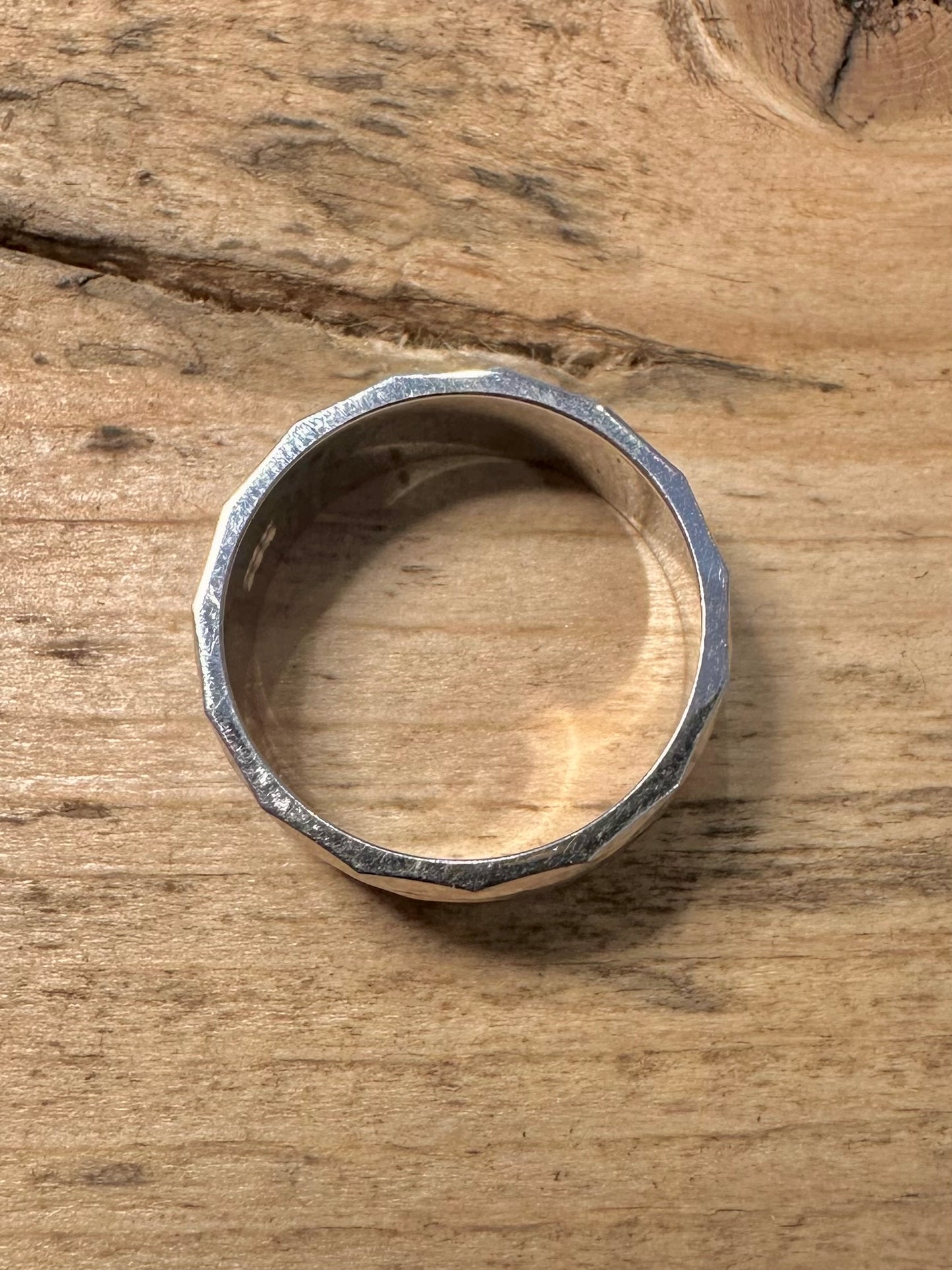 Modern Textured Band 925 Silver Size P1/2 Ring