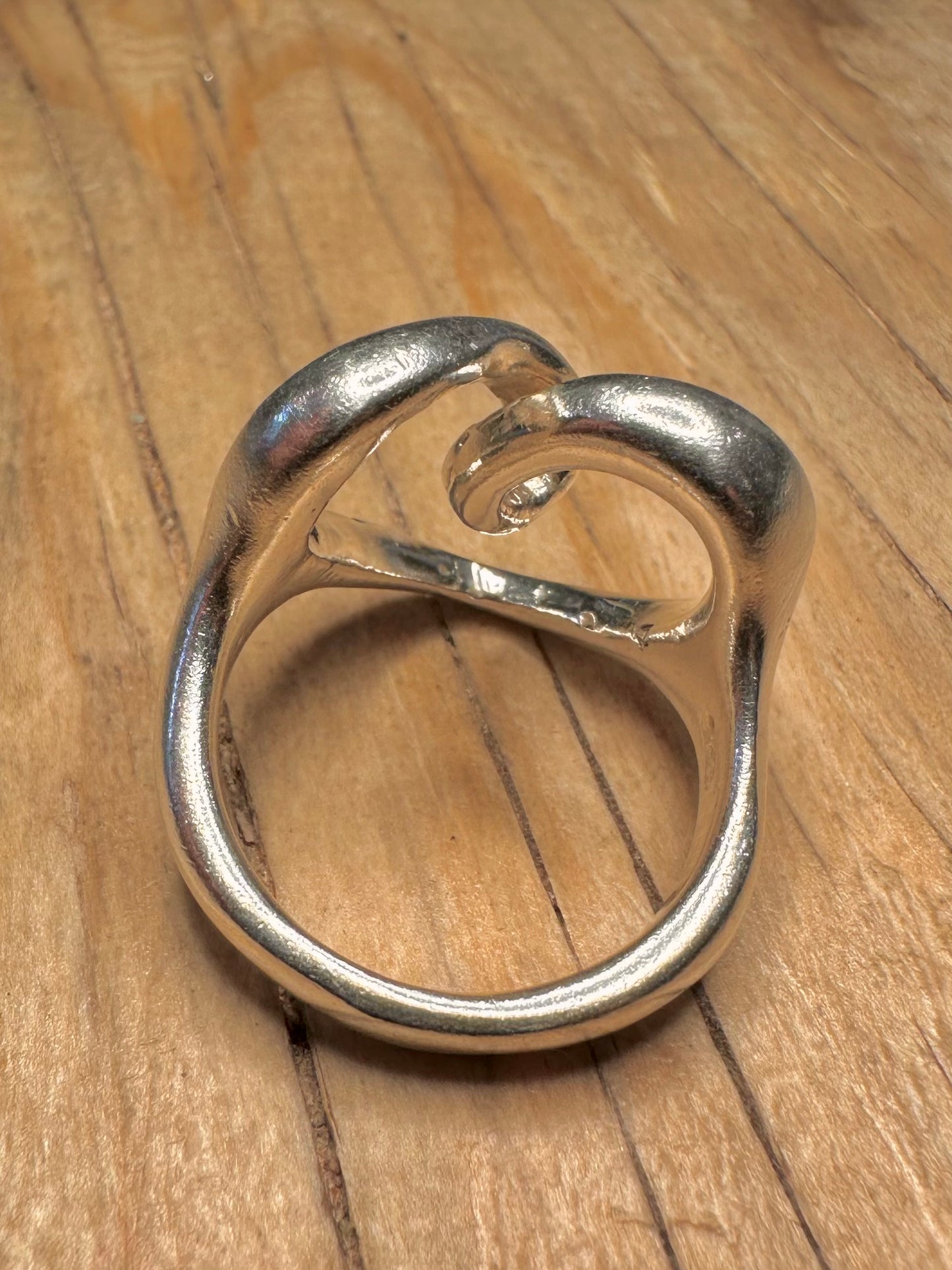 Abstract Heart 925 Sterling Silver Size U Ring