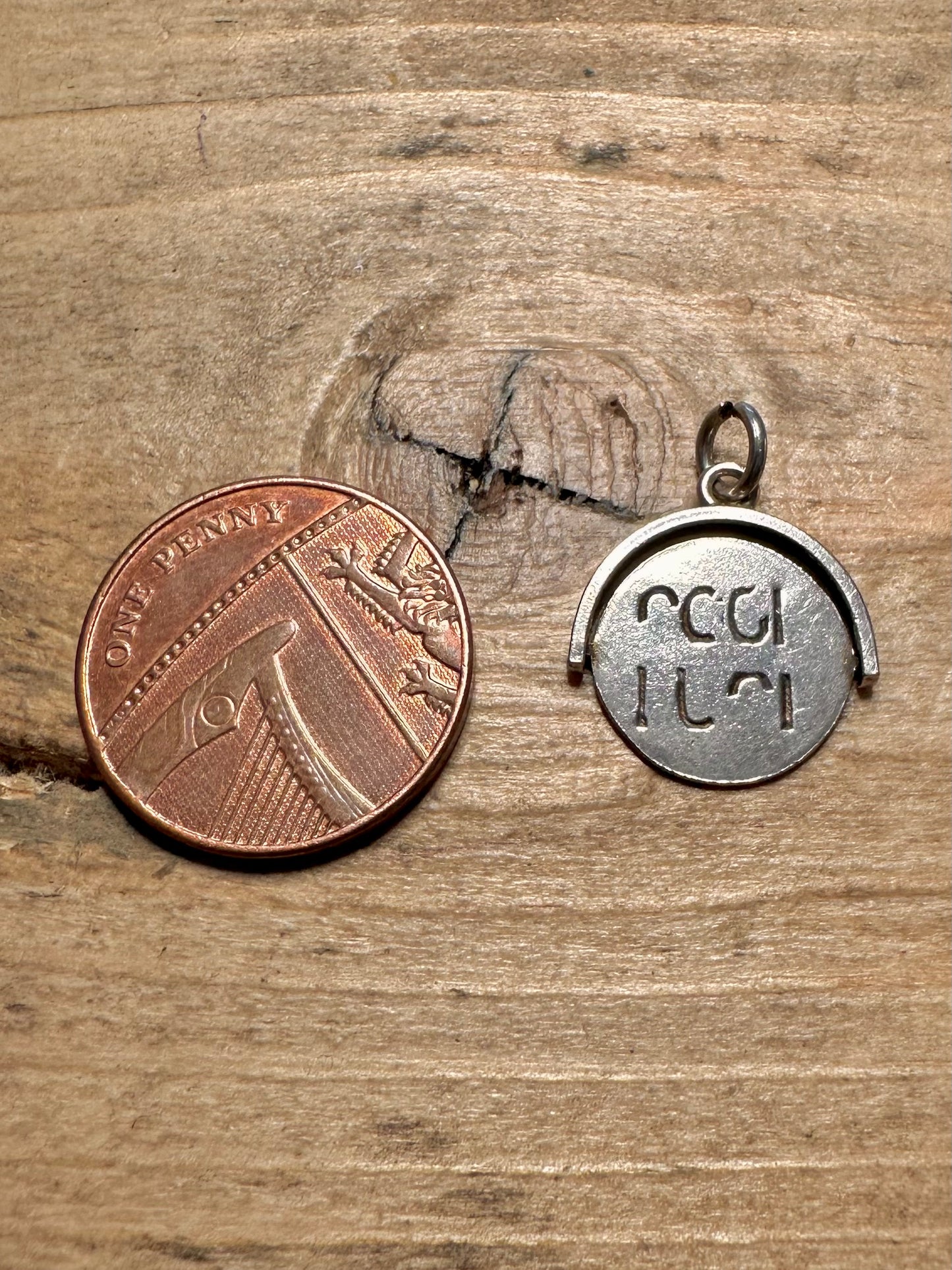 Vintage Good Luck Spinner 925 Silver Charm Pendant