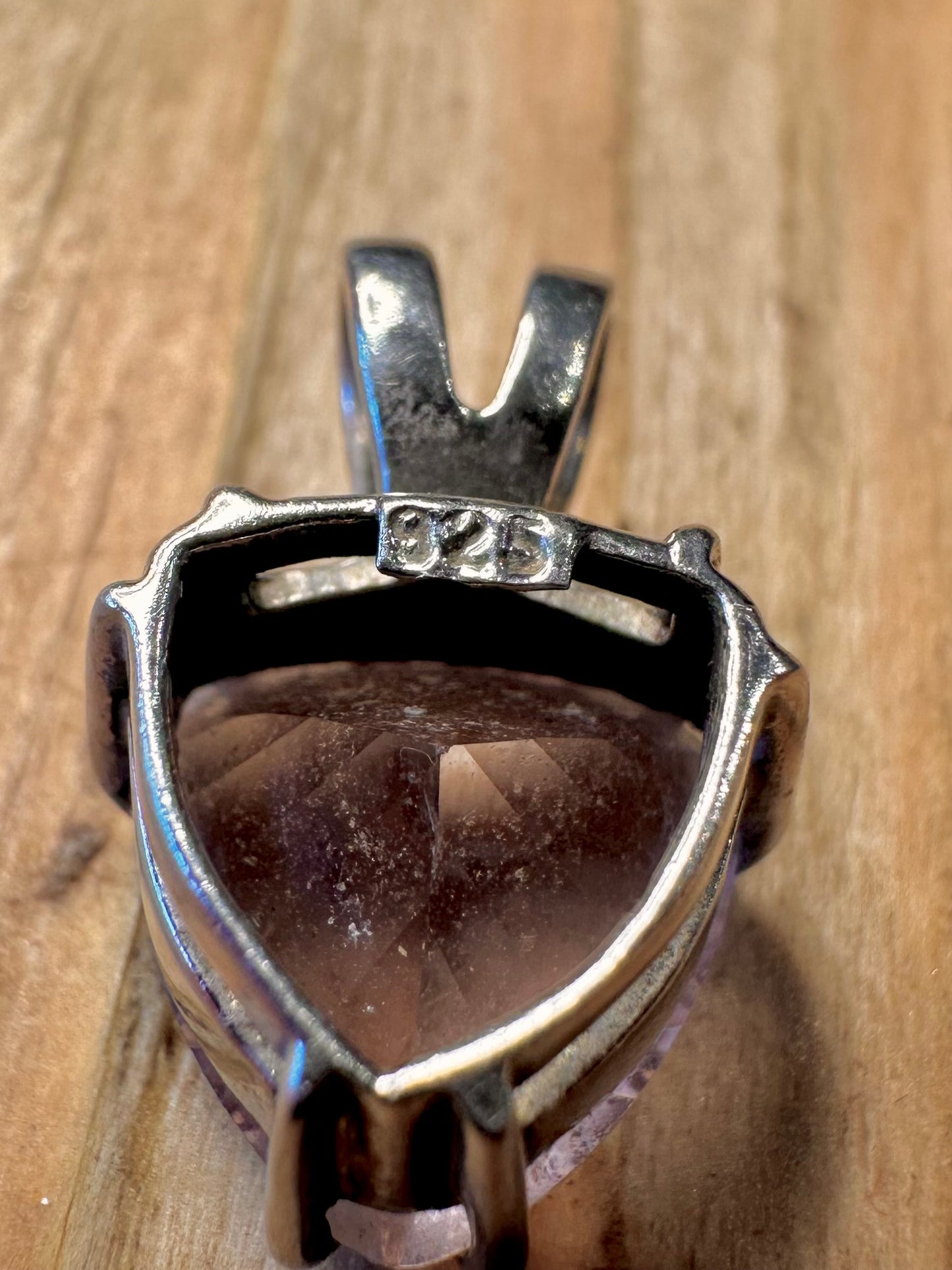 Vintage Amethyst Dreieck 925 Sterling Silber Anhänger