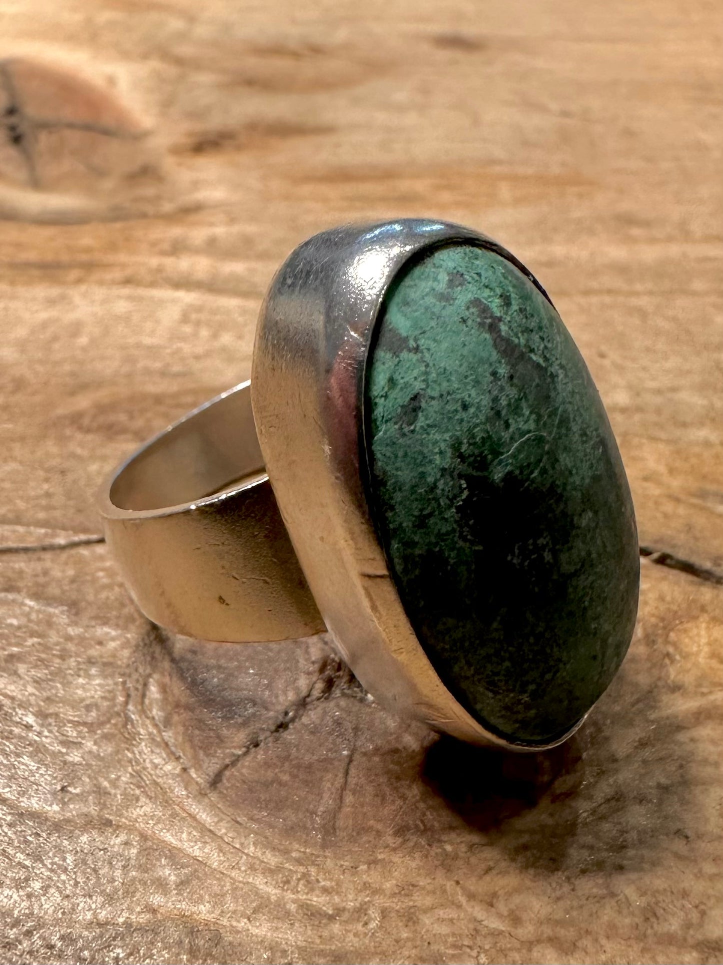 Vintage 1989 Oval Turquoise 925 Silver Size O Ring