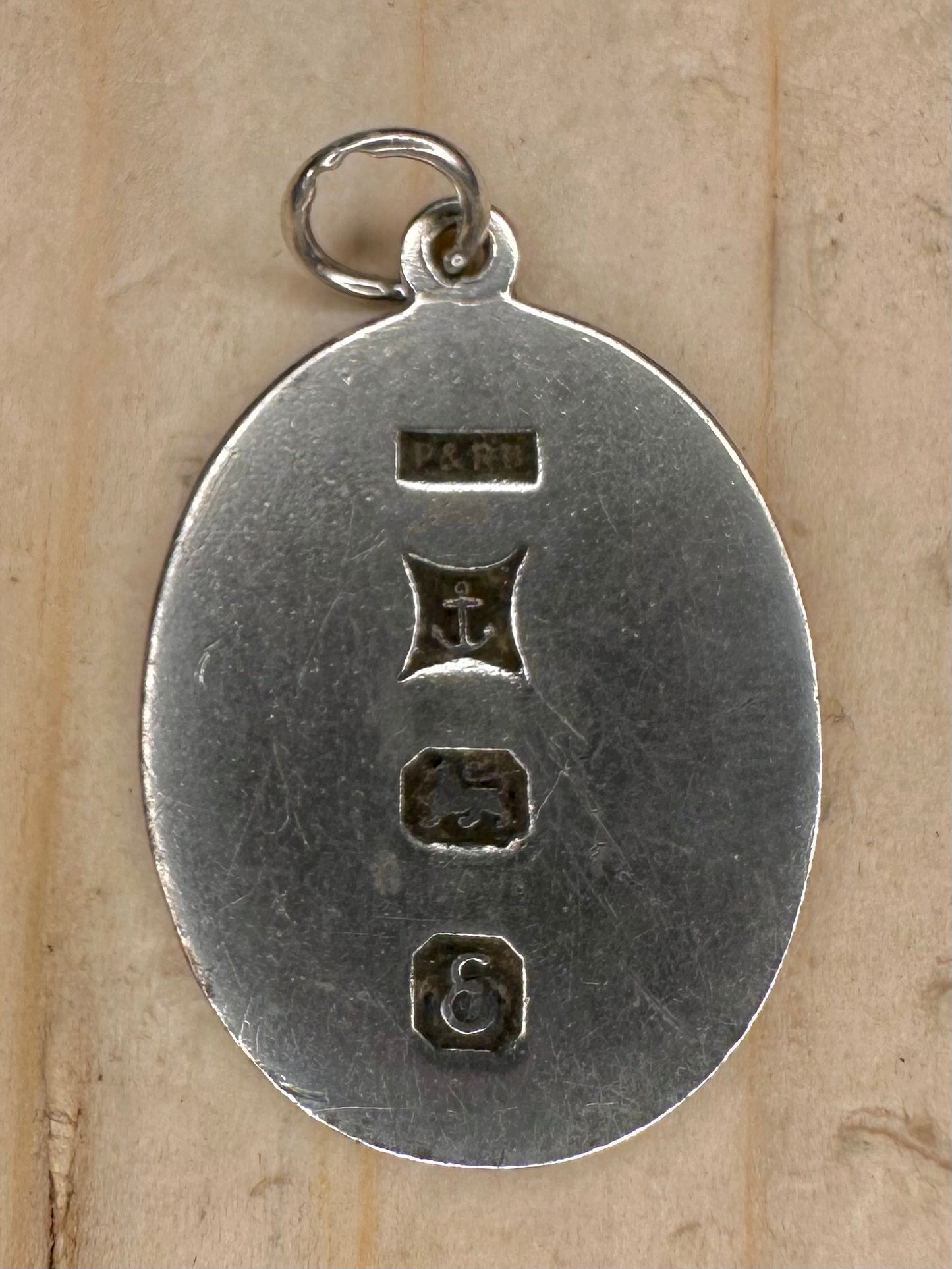 Oval Ingot 1976 Birmingham P&RB 925 Sterling Silver Pendant