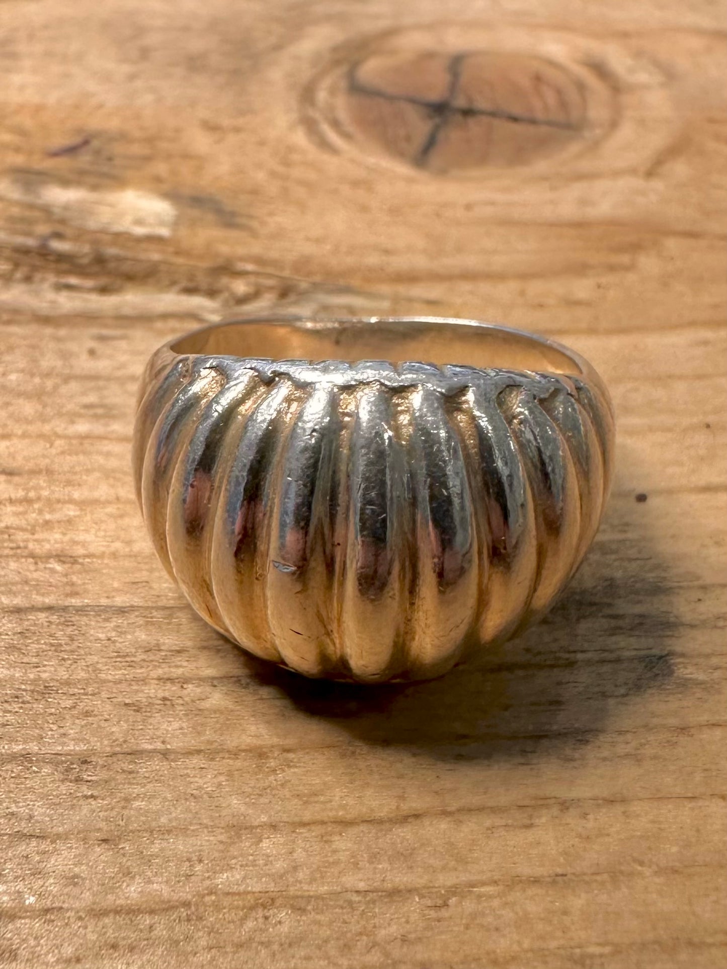 Abstract Textured Dome 925 Silver Size M1/2 Ring