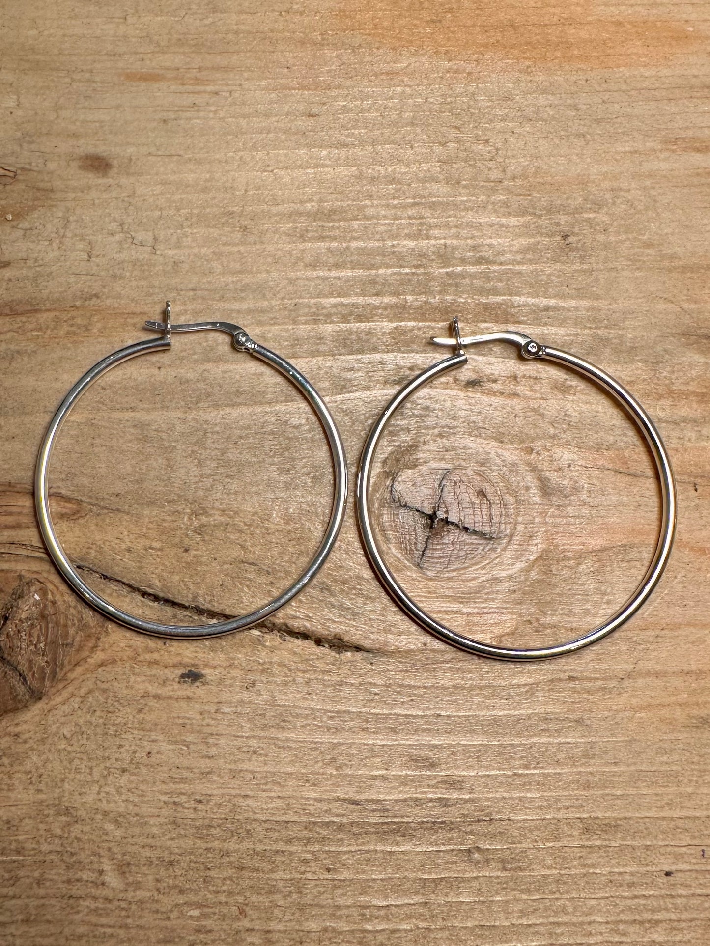 Modern Large Hoops 925 Silver Earrings