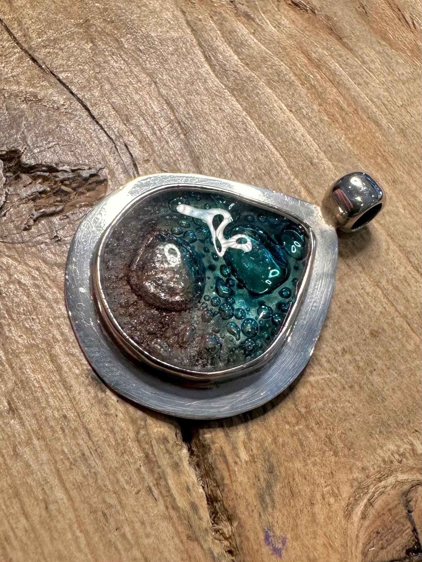 Modern Glass Bubble 925 Silver Pendant