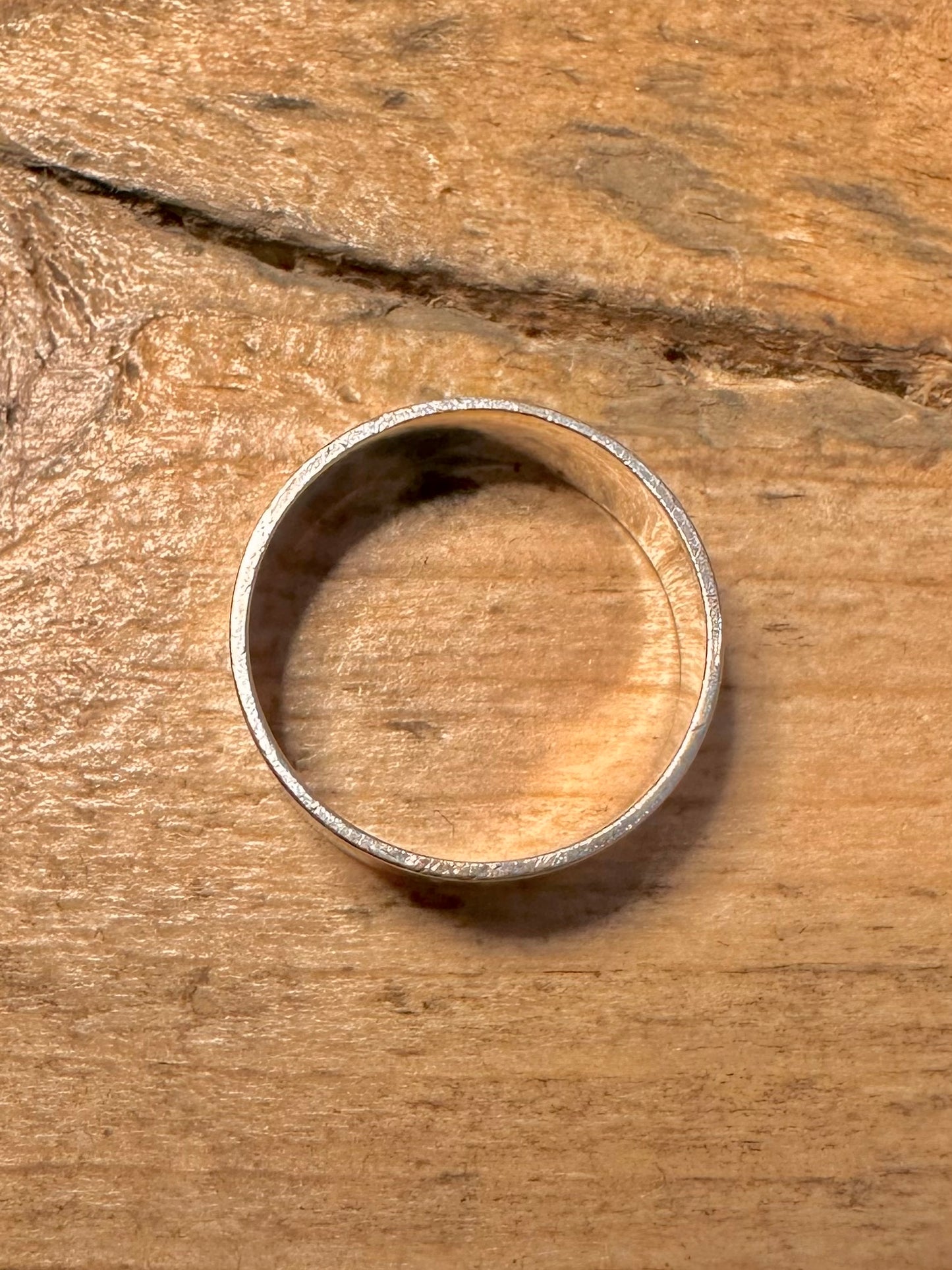 Vintage X Engraved Band 925 Silver Size L Ring