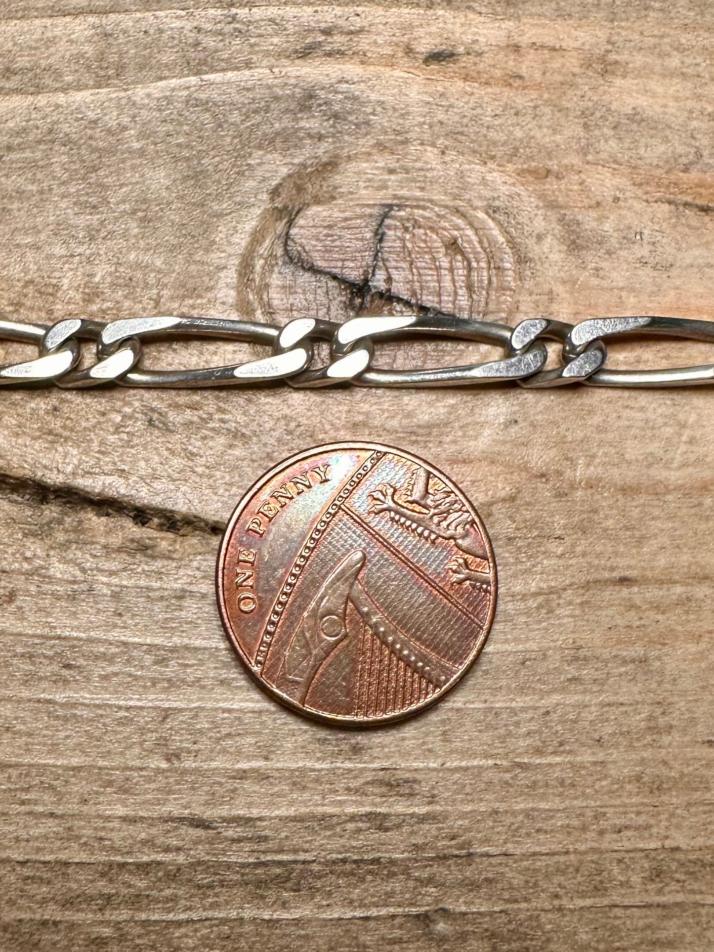Vintage Figaro Chain 925 Silver 7.1 inch Bracelet