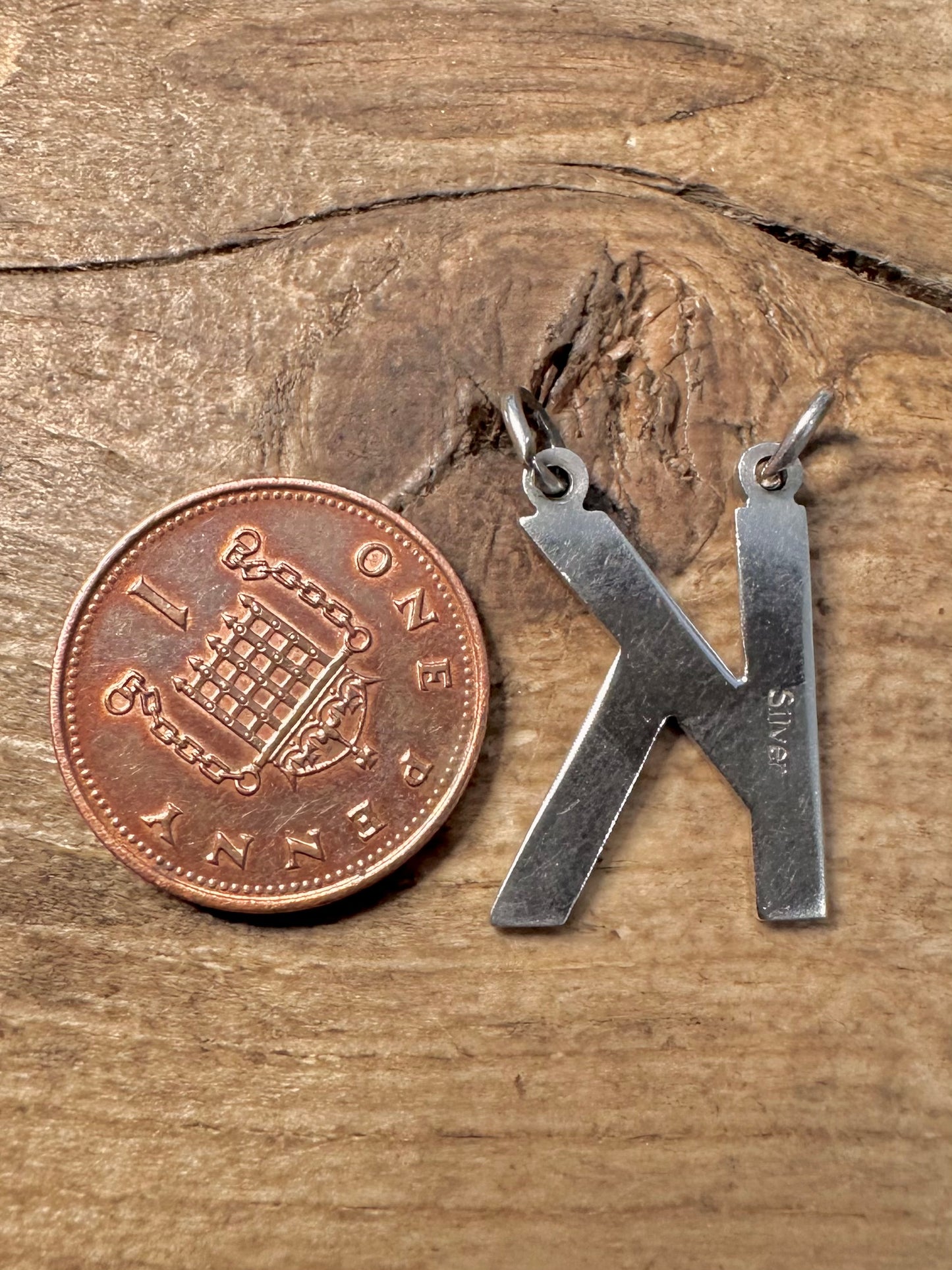 Vintage K Letter 925 Silver Pendant