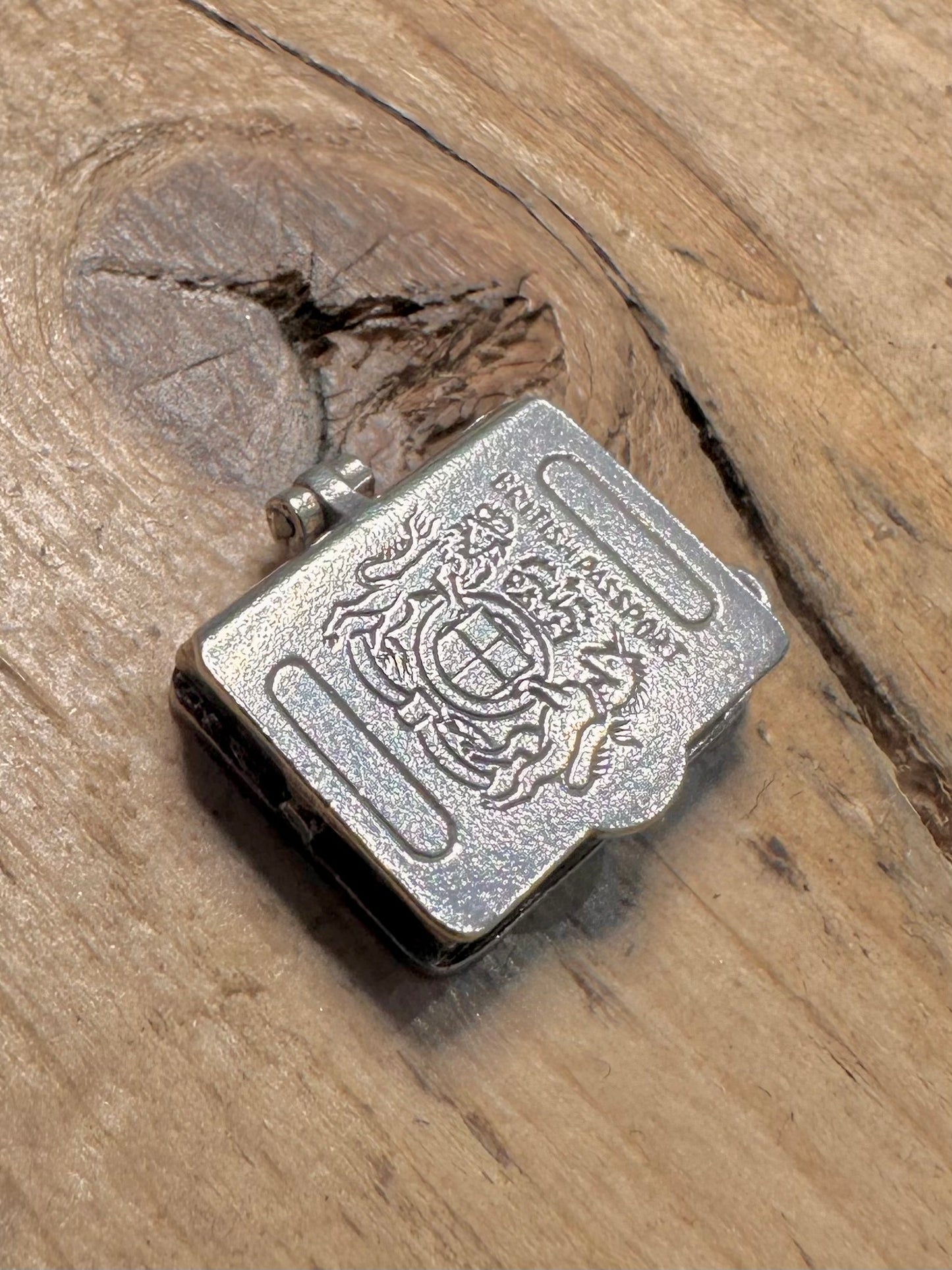 Vintage British Passport with Papers 925 Silver Charm Pendant