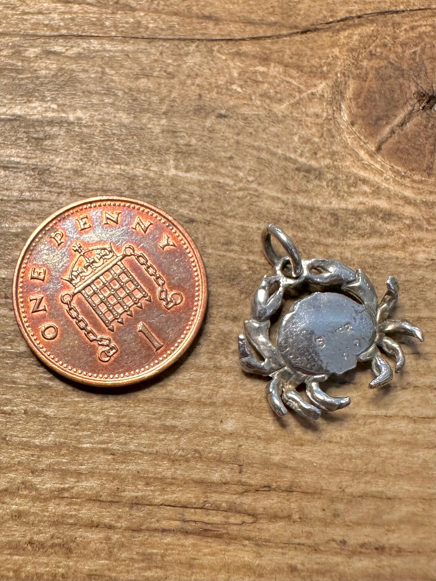 Vintage Crab 925 Silver Pendant