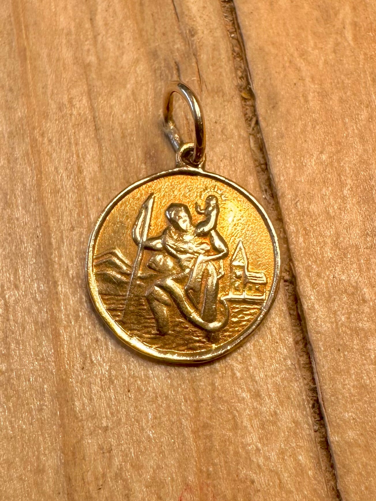Vintage 1979 9ct Gold St Christopher Pendant