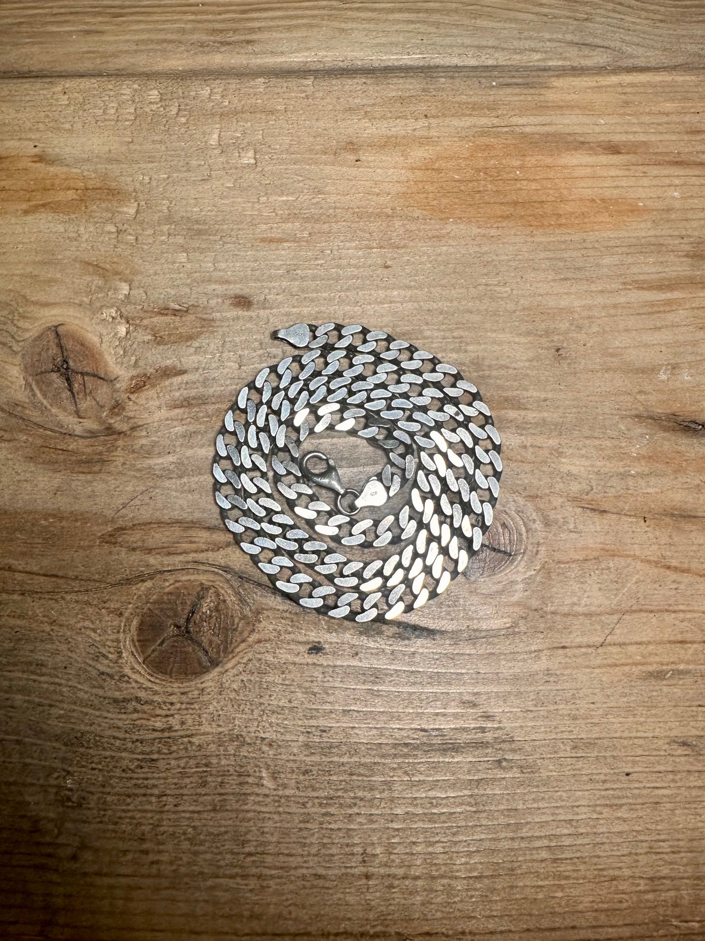 Vintage Curb Chain 925 Silver 20 inch Necklace
