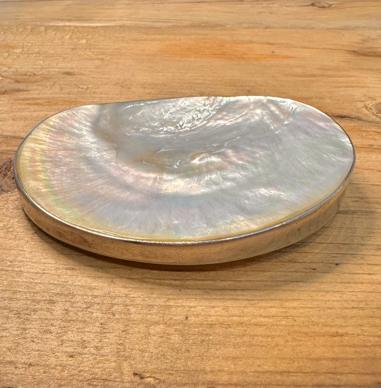 Abstract Large Mother of Pearl 925 Silver Pendant