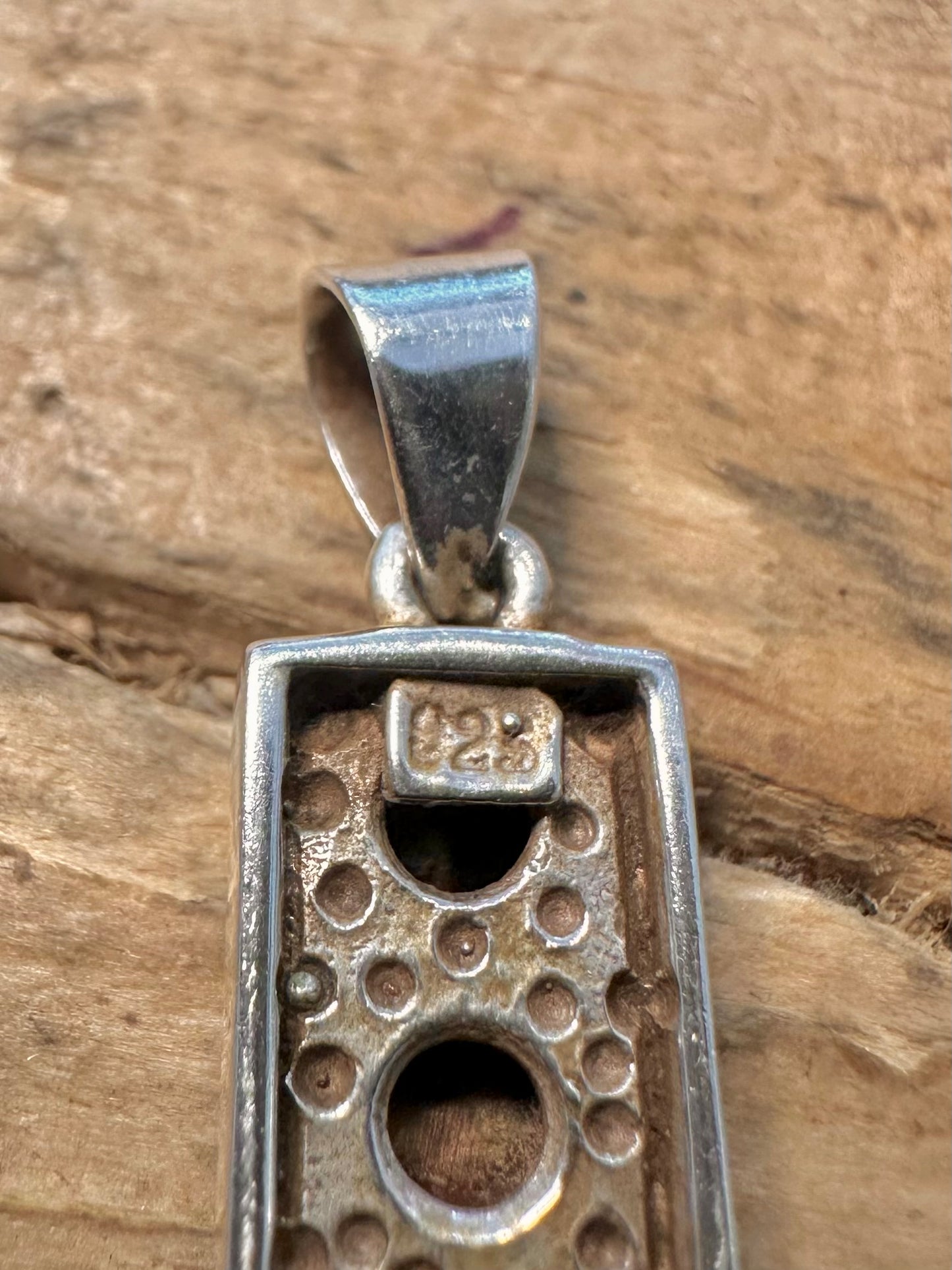 Abstract Abalone Rectangle 925 Silver Pendant