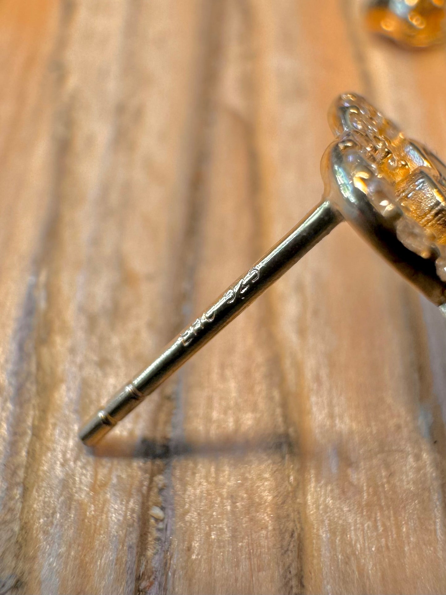 Modern Tigers Eye Flower Gold on 925 Sterling Silver Stud Earrings
