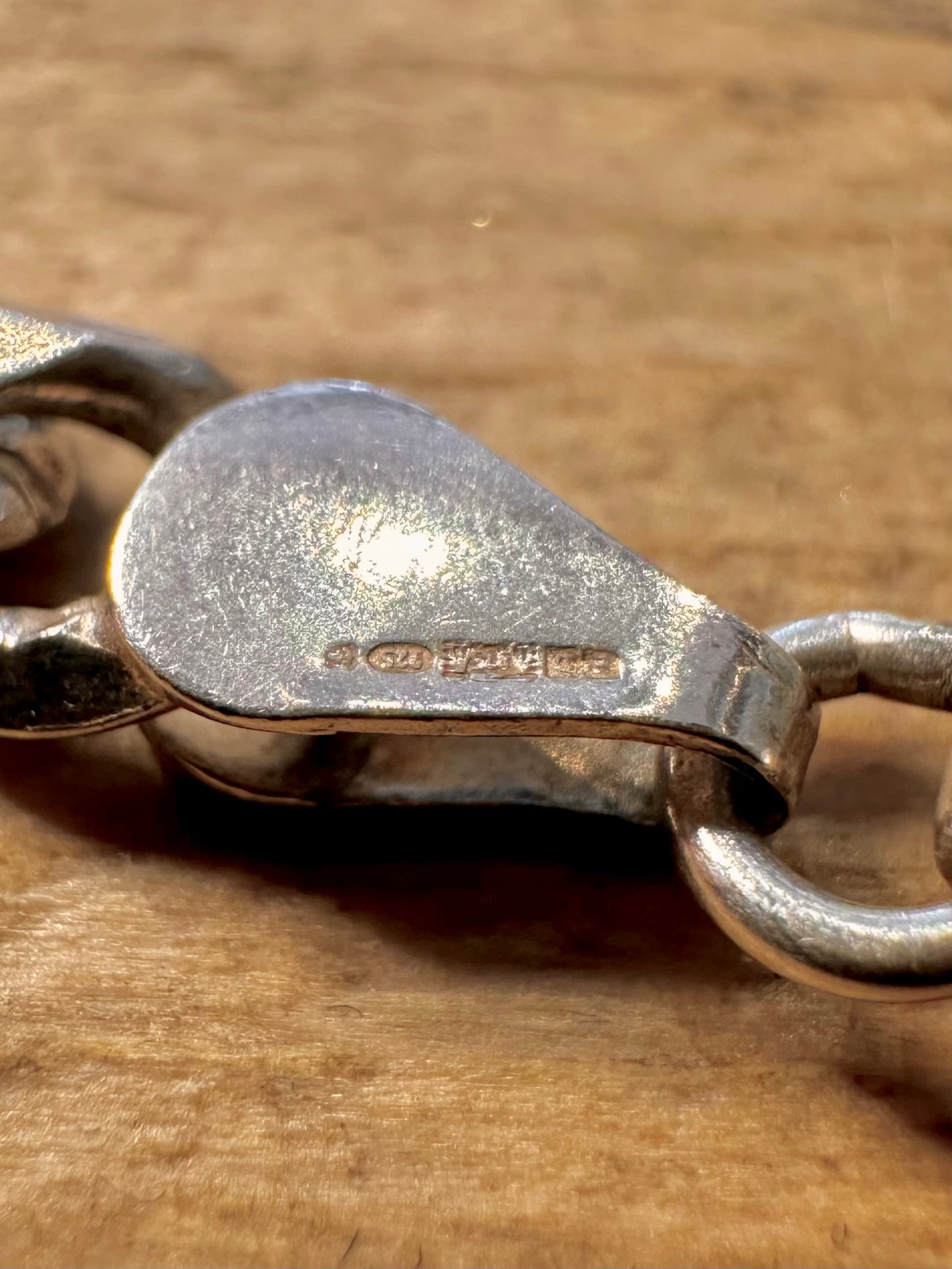 Vintage Curb Chain Hallmarked 925 Silver 20.5 inch Necklace