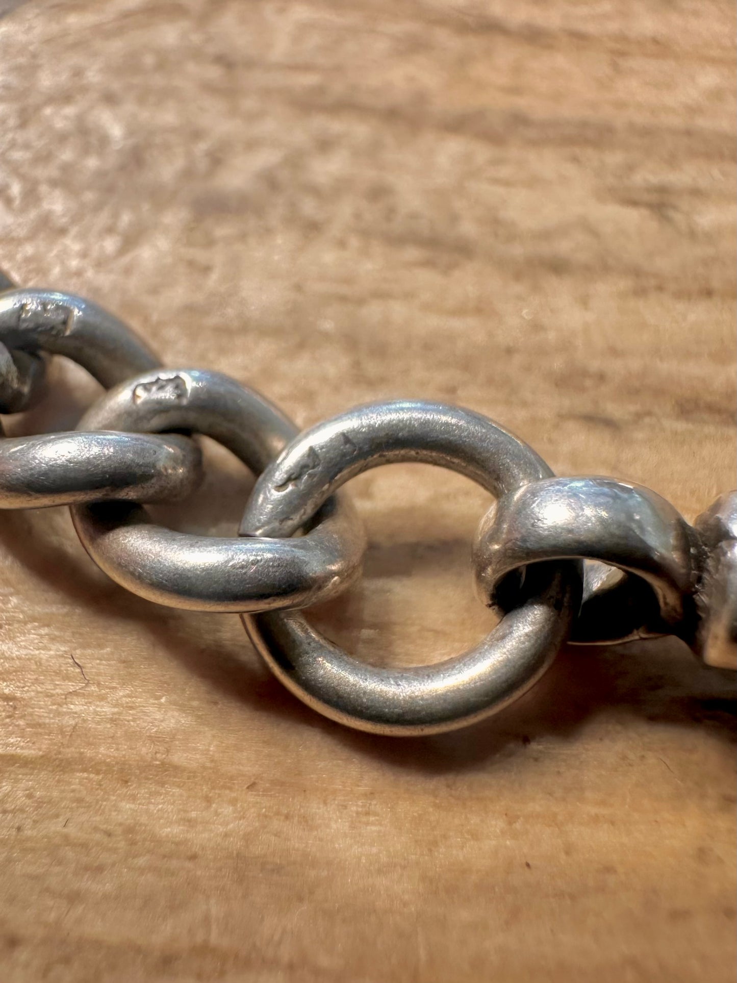 Vintage 1916 Albert Chain T Bar 925 Silver Every Link 15.6 inch Necklace