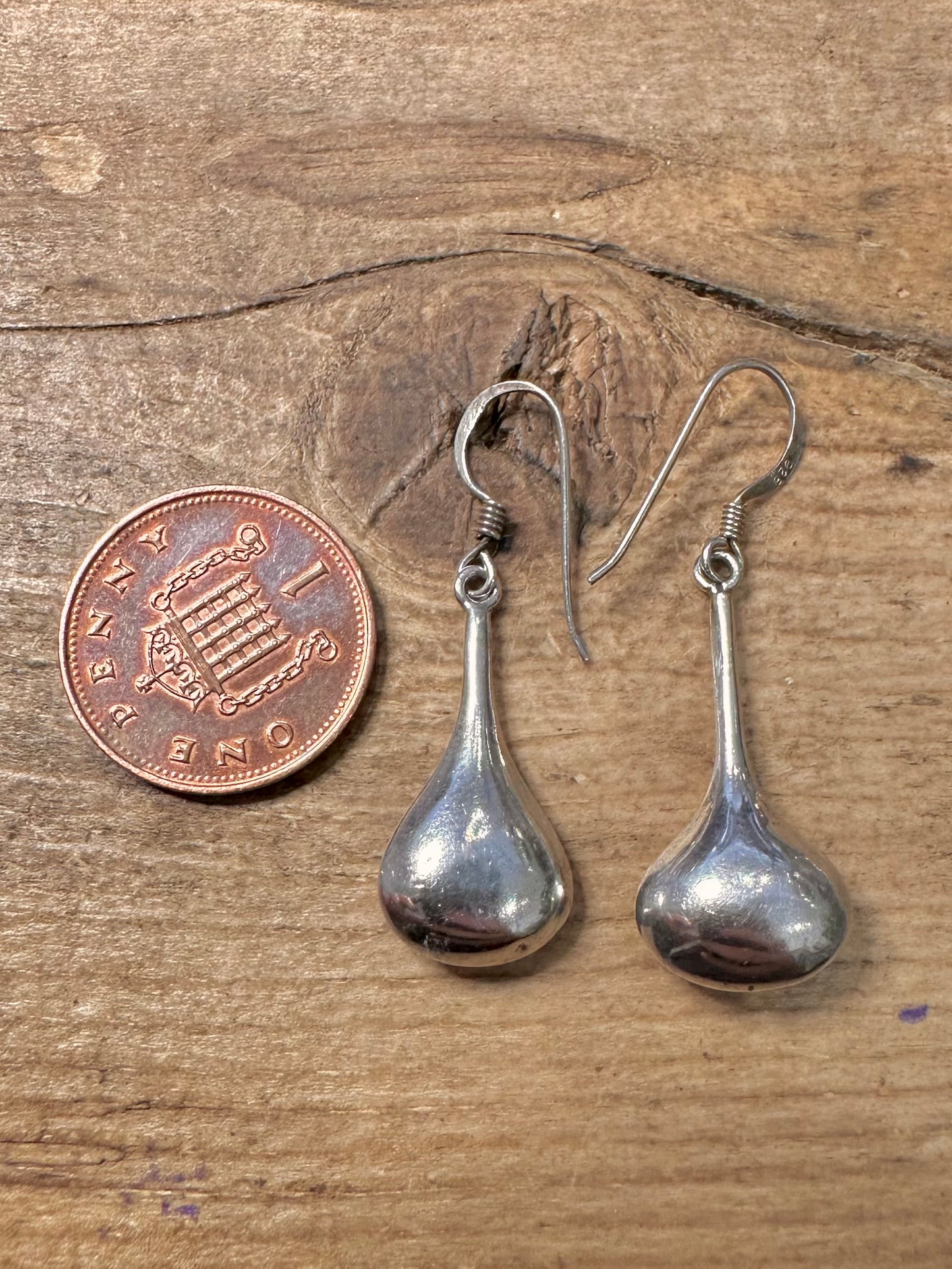 Vintage Tear Drop 925 Silver Earrings