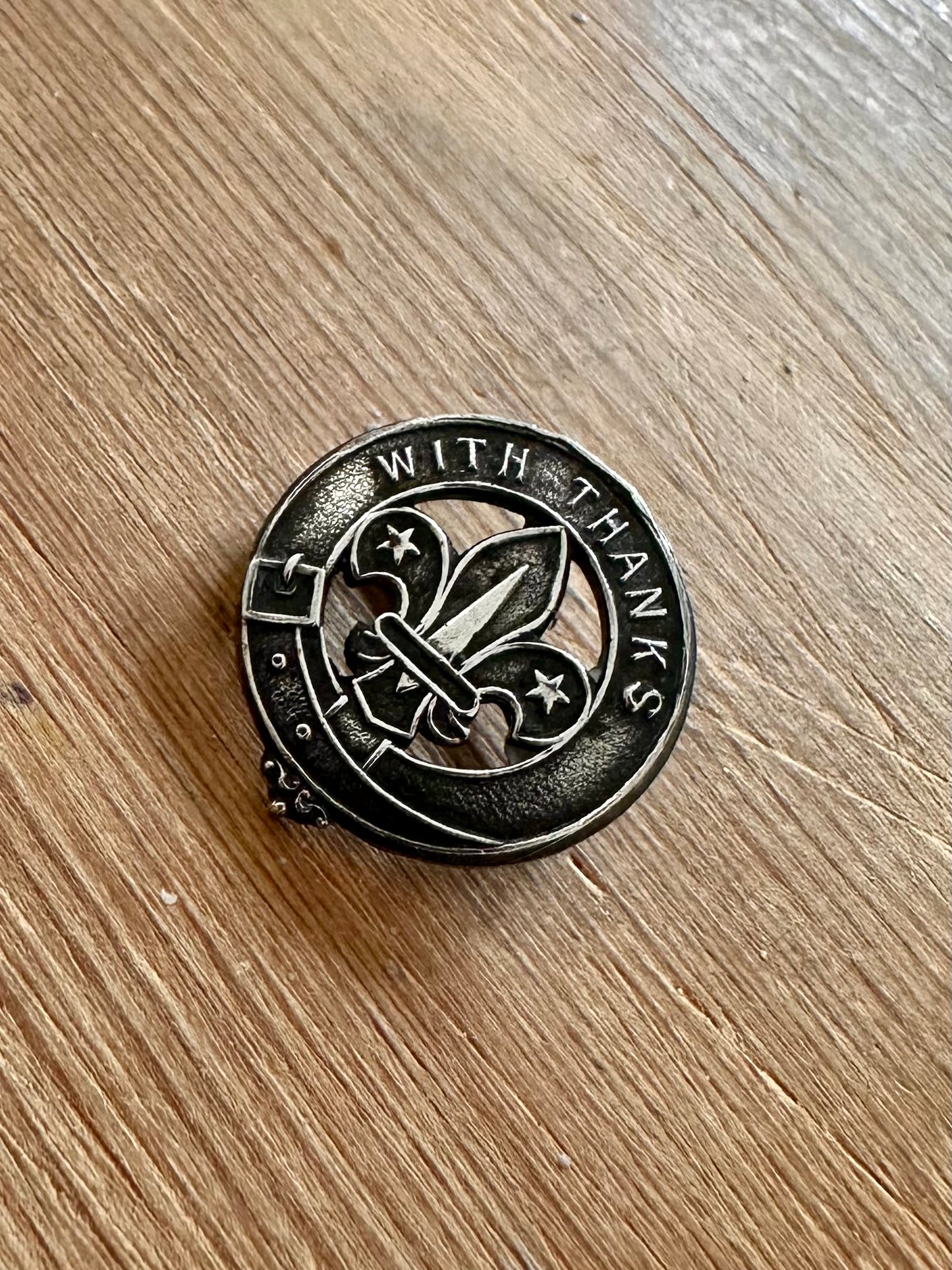 Vintage 1969 Boy Scouts With Thanks 925 Silver Brooch