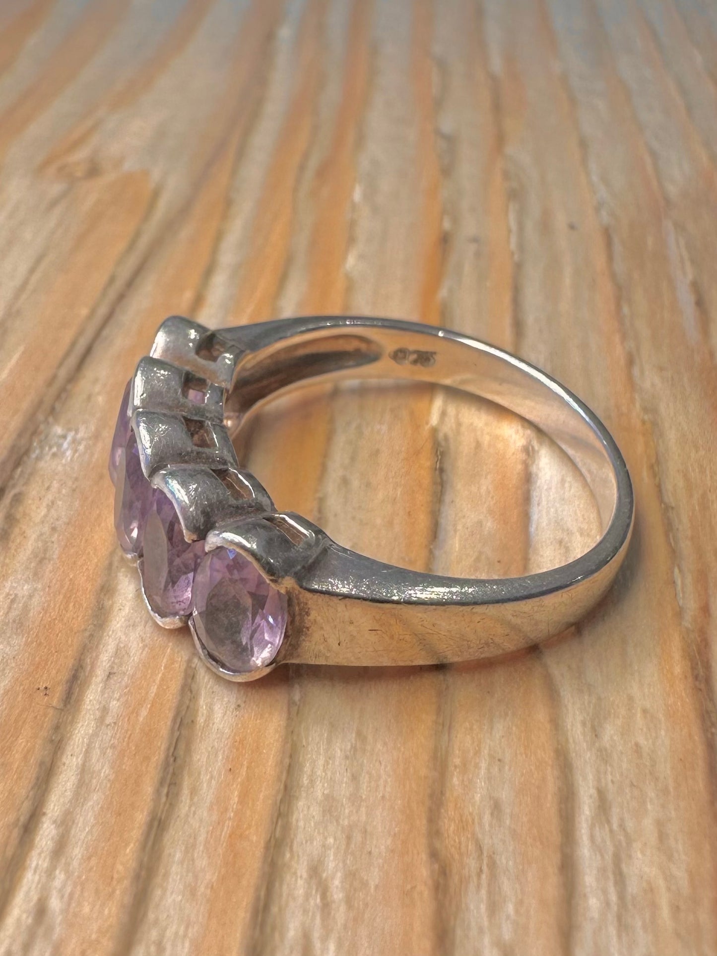 Vintage Amethyst 925 Sterling Silver Size O1/2 Ring
