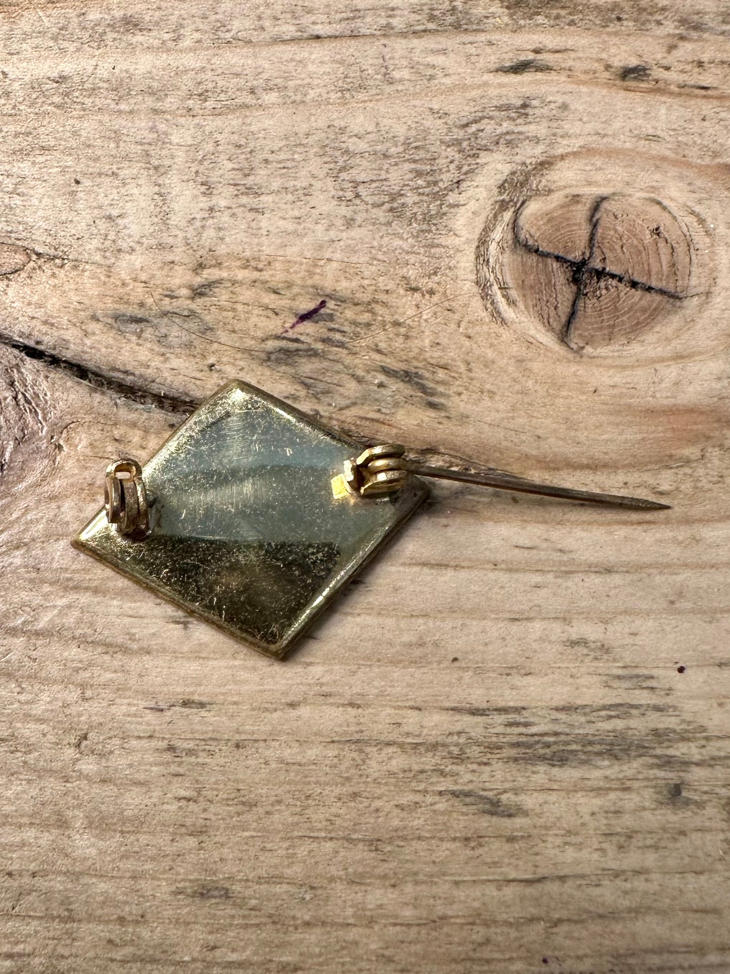 Vintage Japanese Damascene 24k Gold on Silver Brooch